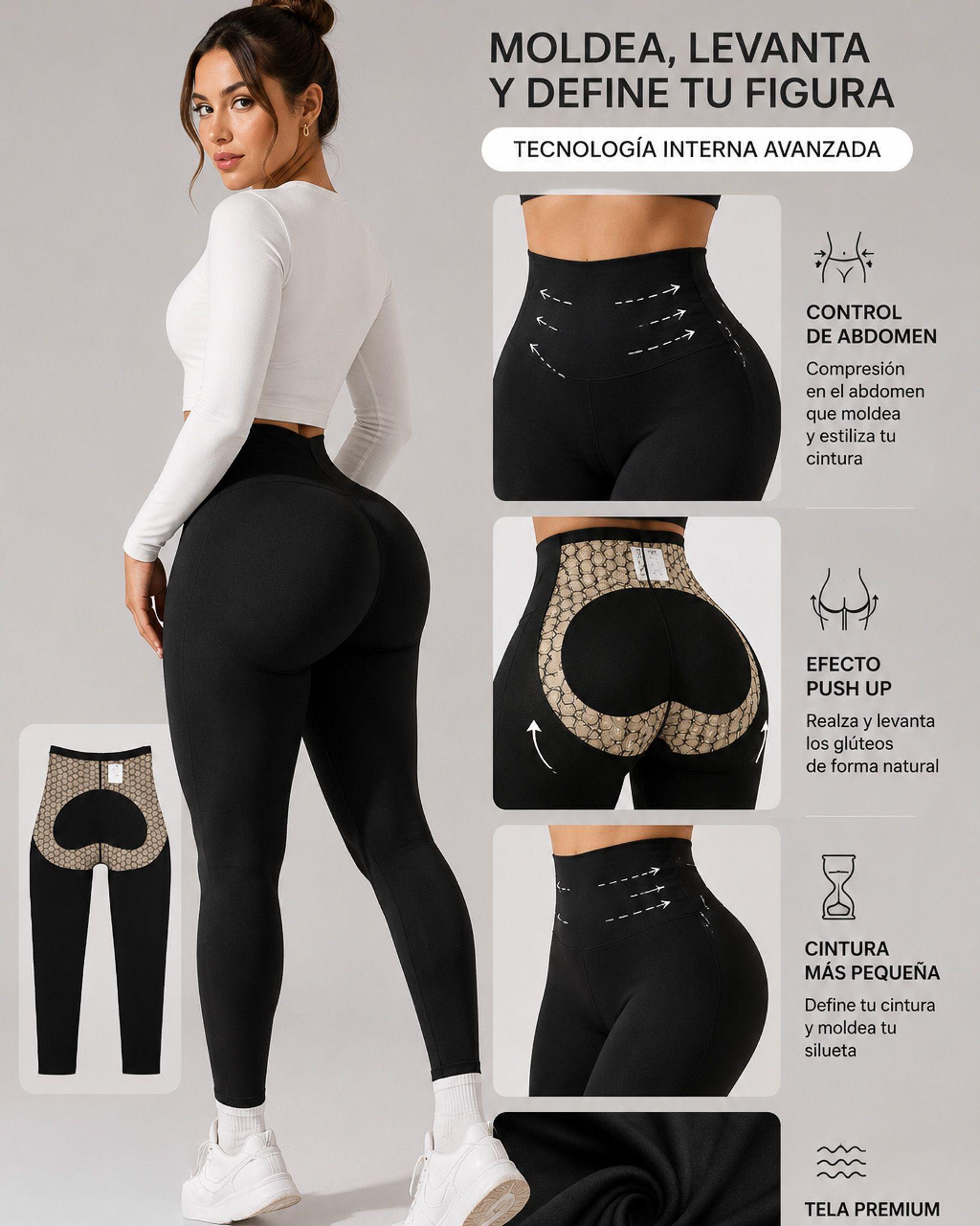 Calza Legging Esculpido Faja Reductora Tiro Alto Mujer-3