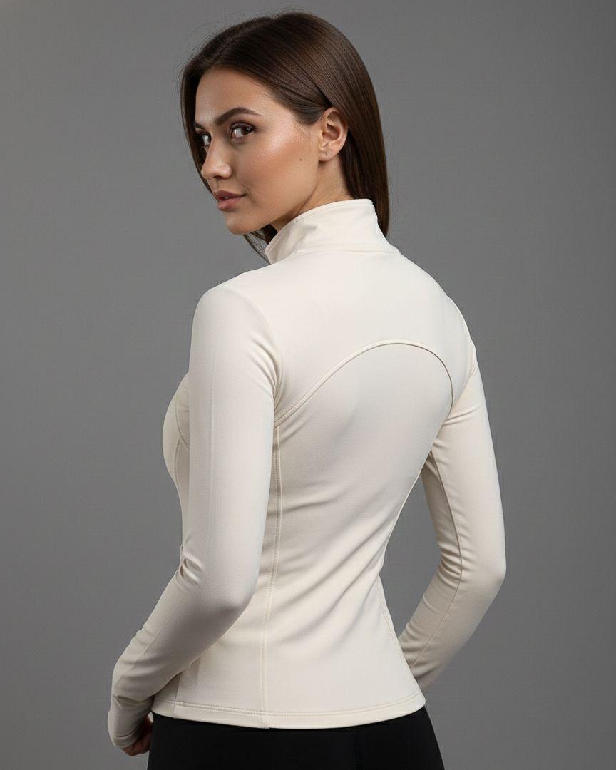 Chaqueta Deportiva Mujer Ajustada Gym Fitness con Bolsillos-1