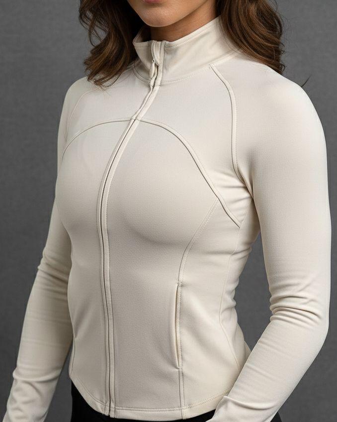 Chaqueta Deportiva Mujer Ajustada Gym Fitness con Bolsillos-2