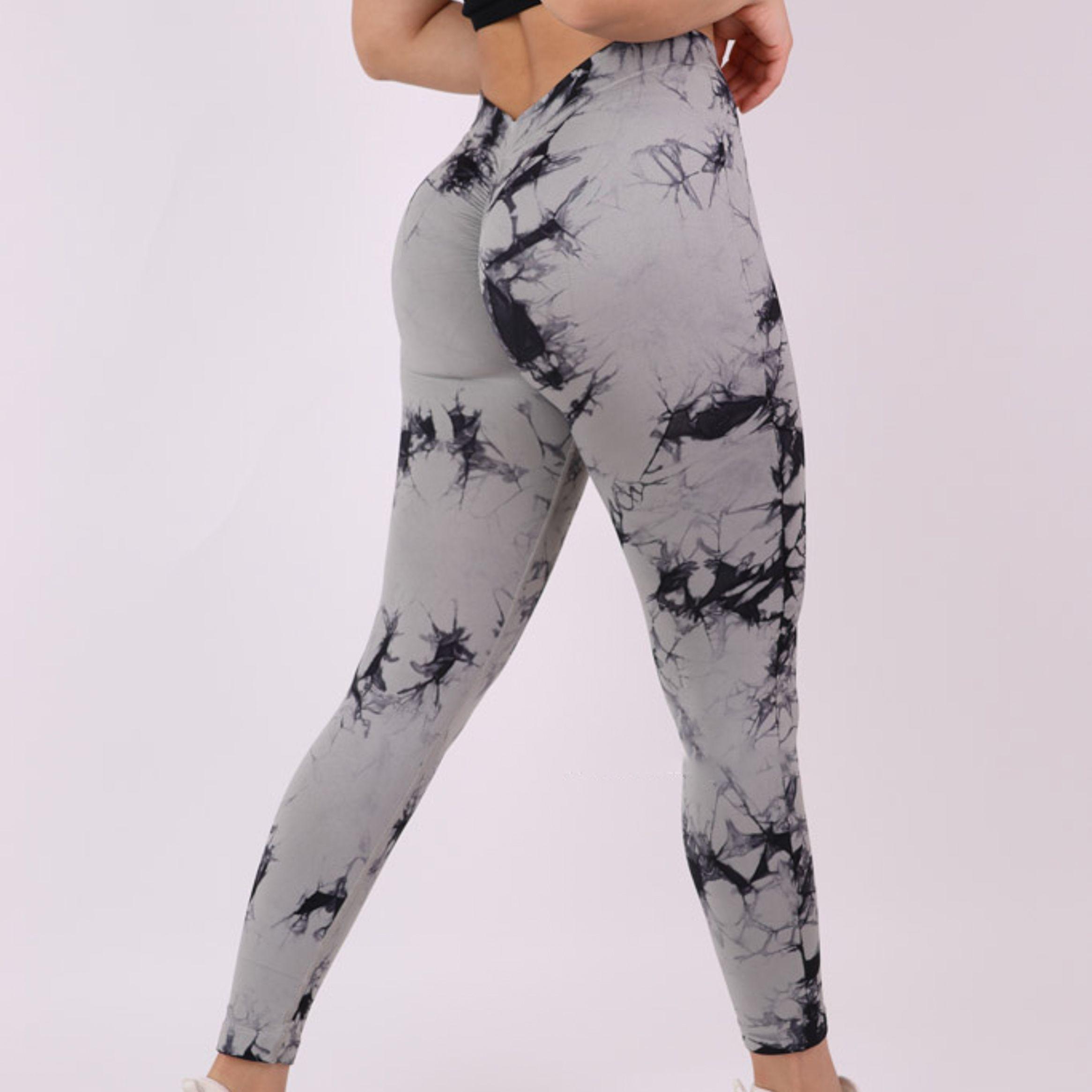 Calza Deportiva Mujer Push up Tie dye Corte en V - HY212-2