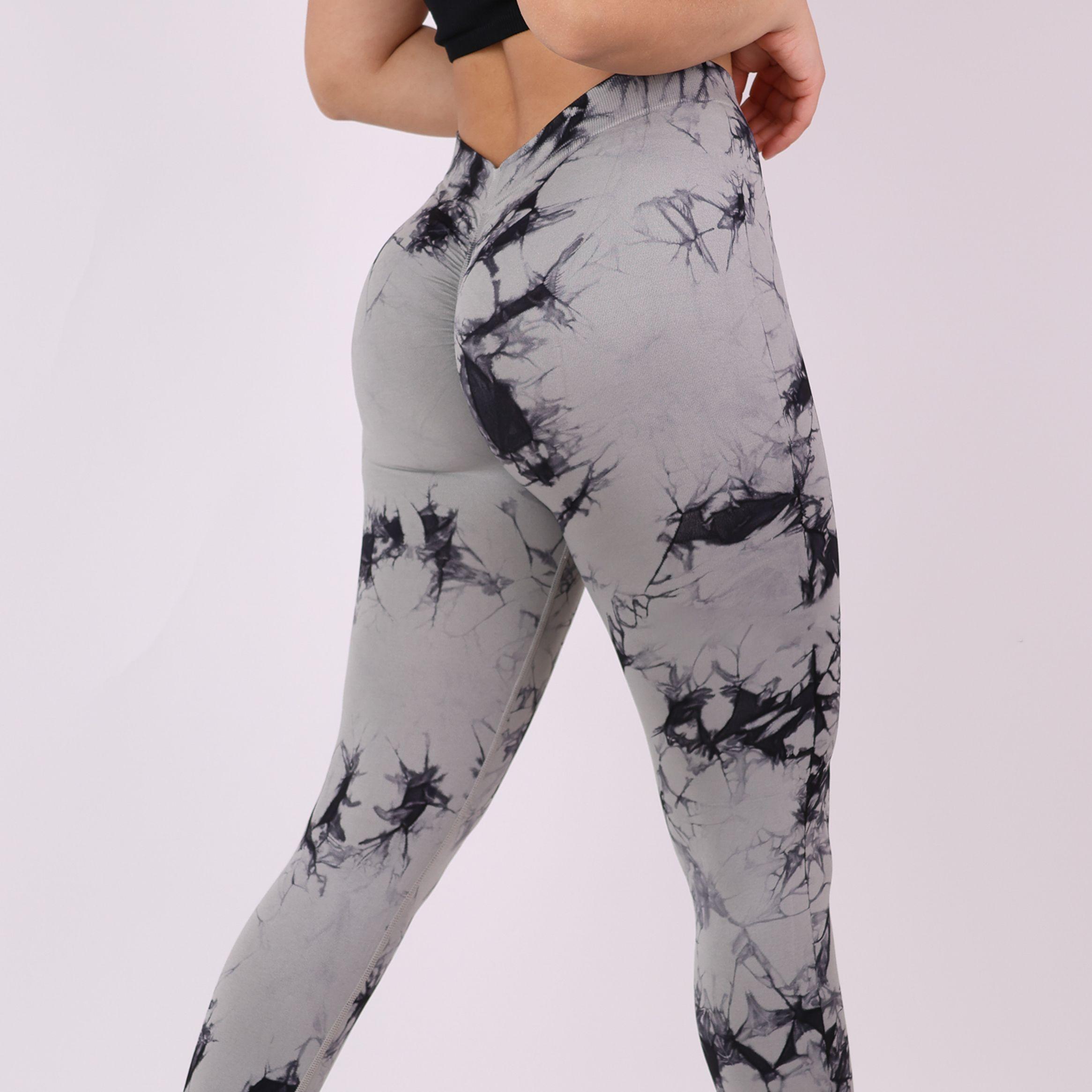 Calza Deportiva Mujer Push up Tie dye Corte en V - HY212-3