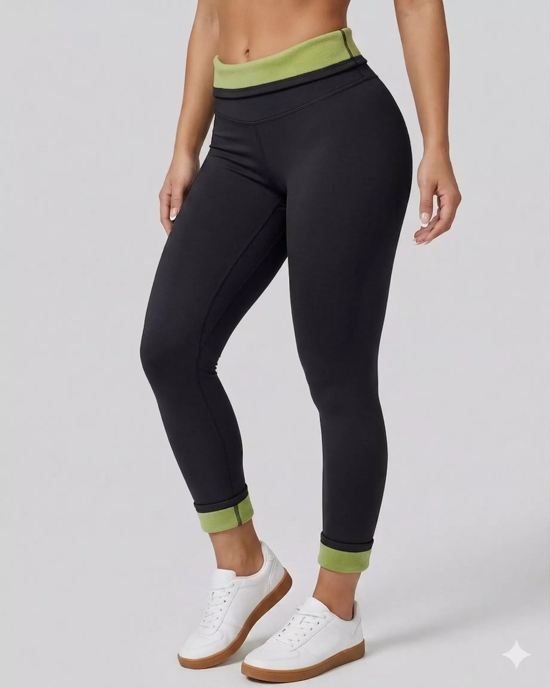 Calza Polar Invierno Tiro Alto Modeladora Negra Mujer-2