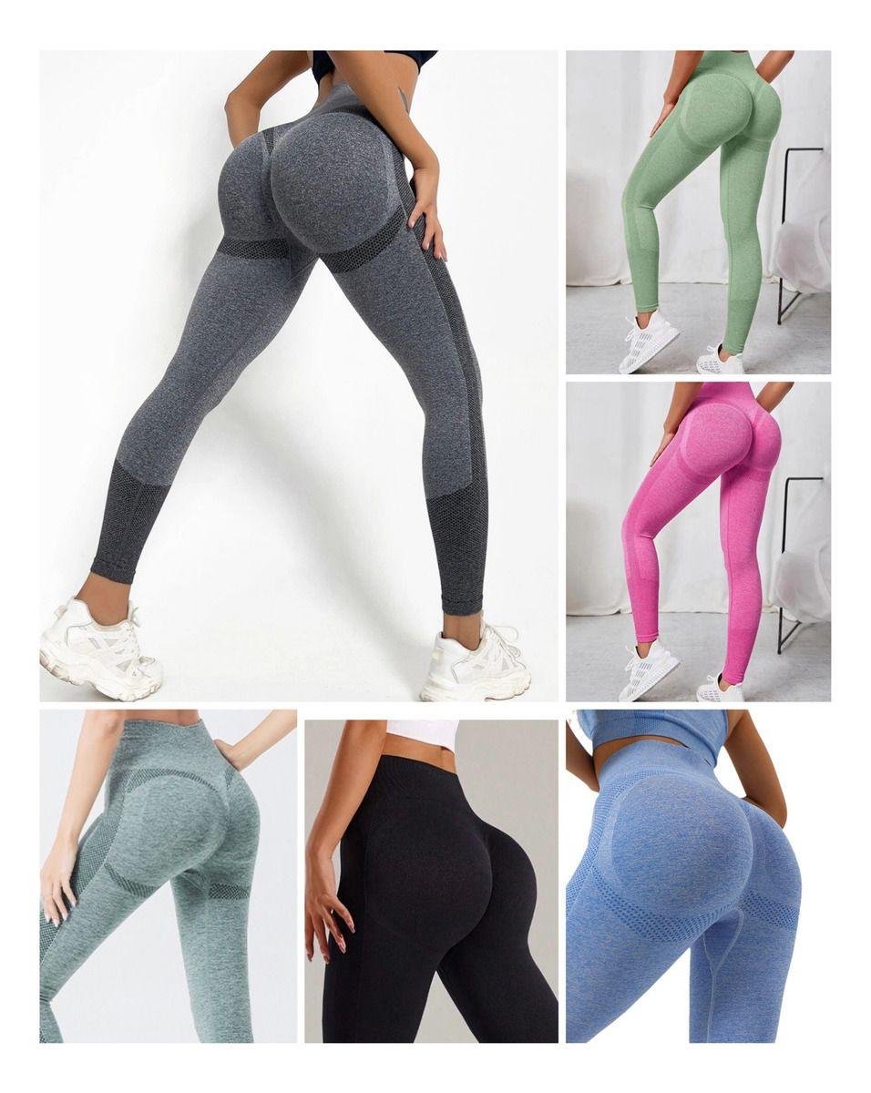 3x Calzas Leggins Mujer Deportivos Mallas Gym Push Up Z39-1