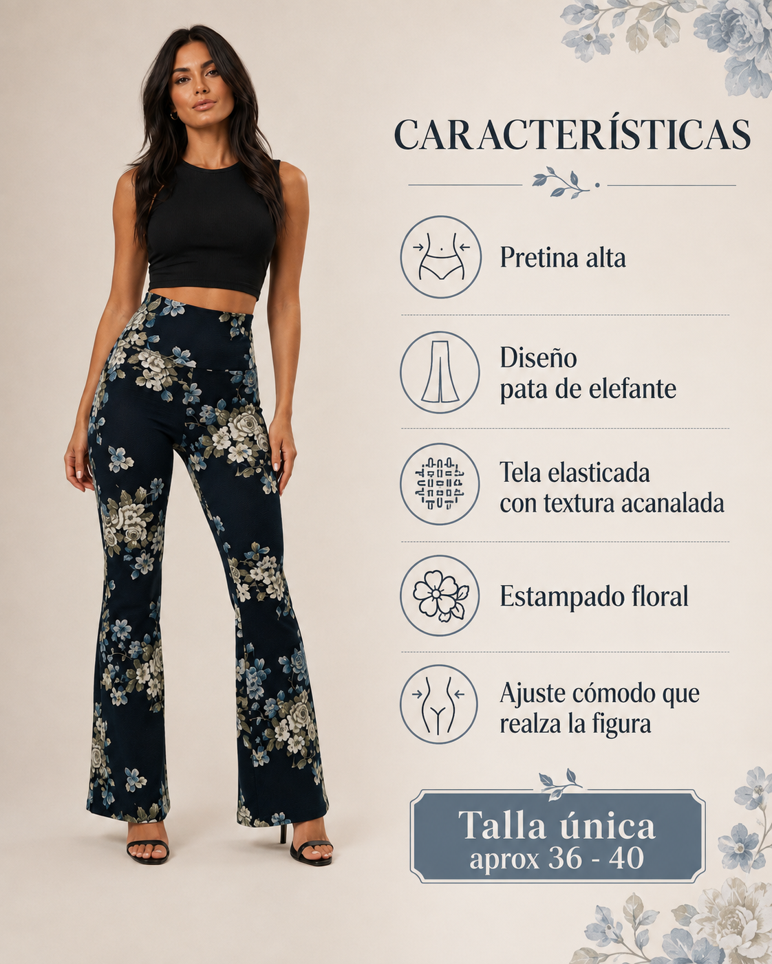 Pantalon Pata De Elefante Flare Confección Nacional-4