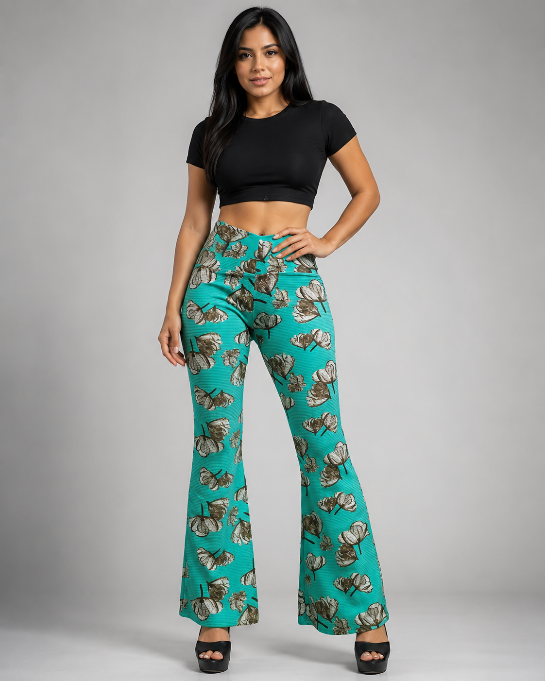 Pantalon Pata De Elefante Flare Confección Nacional-0