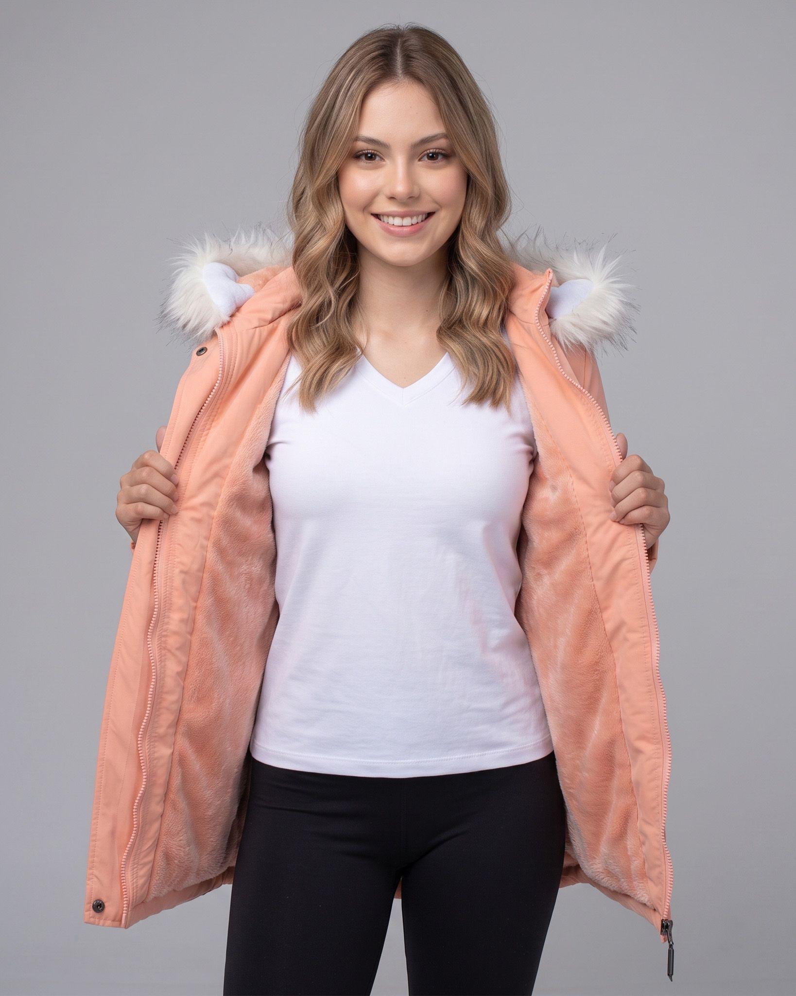 Parka con Capucha Ajustable para Mujer-2