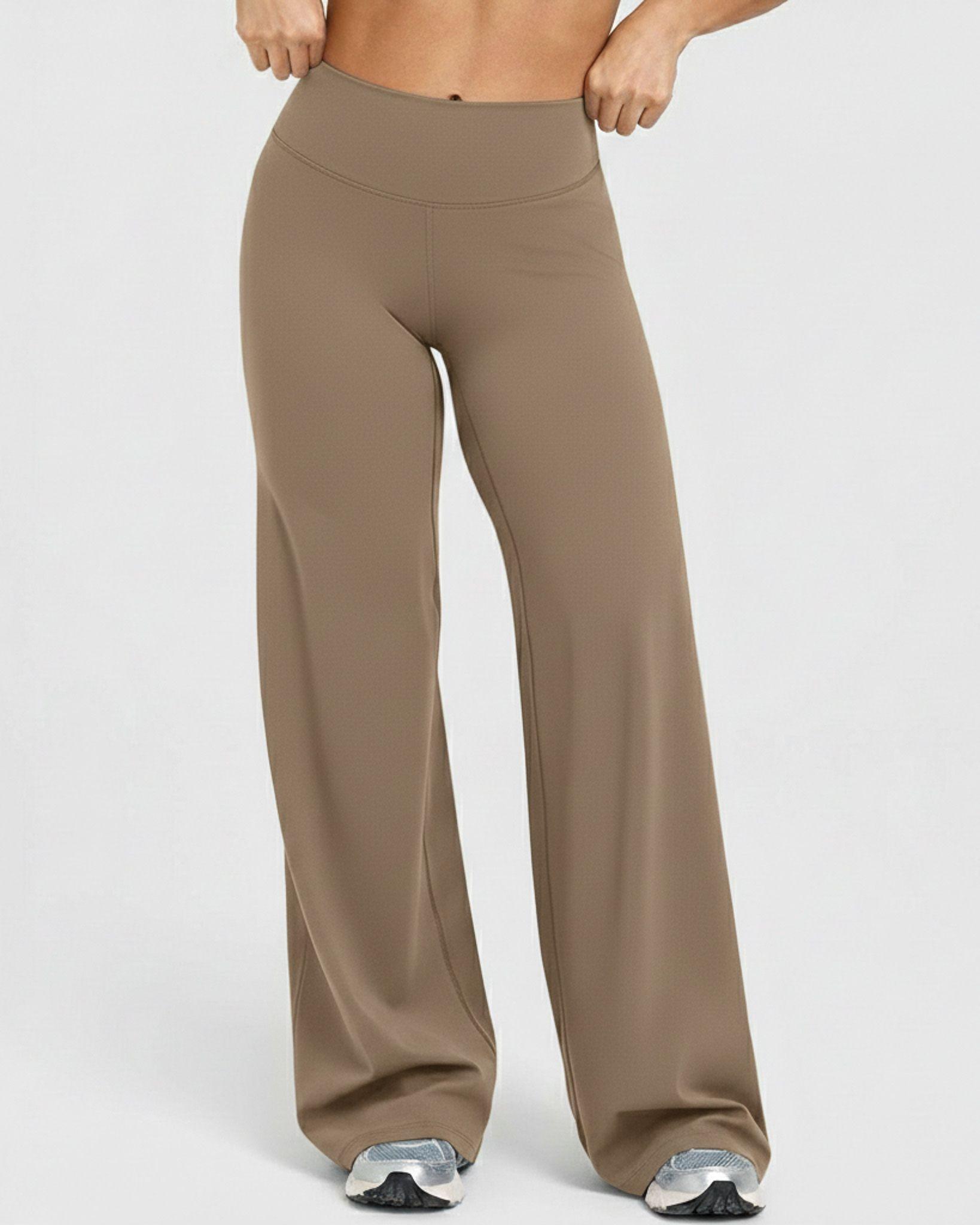Pantalon Palazzo de Tiro Alto Elasticado For Mujer-1