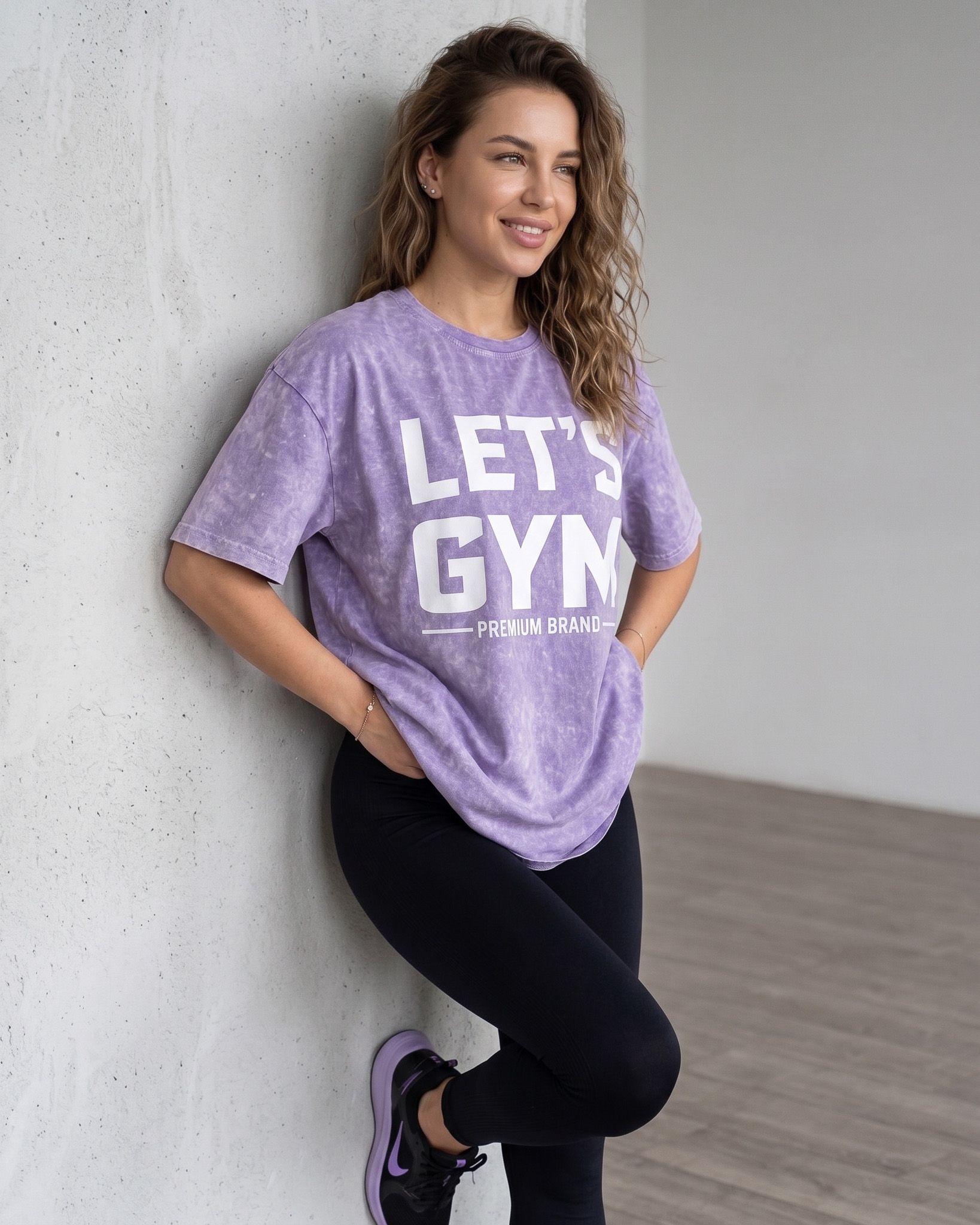 Polera Oversize Lets Gym - Look Retro Urbano Prelavada-0