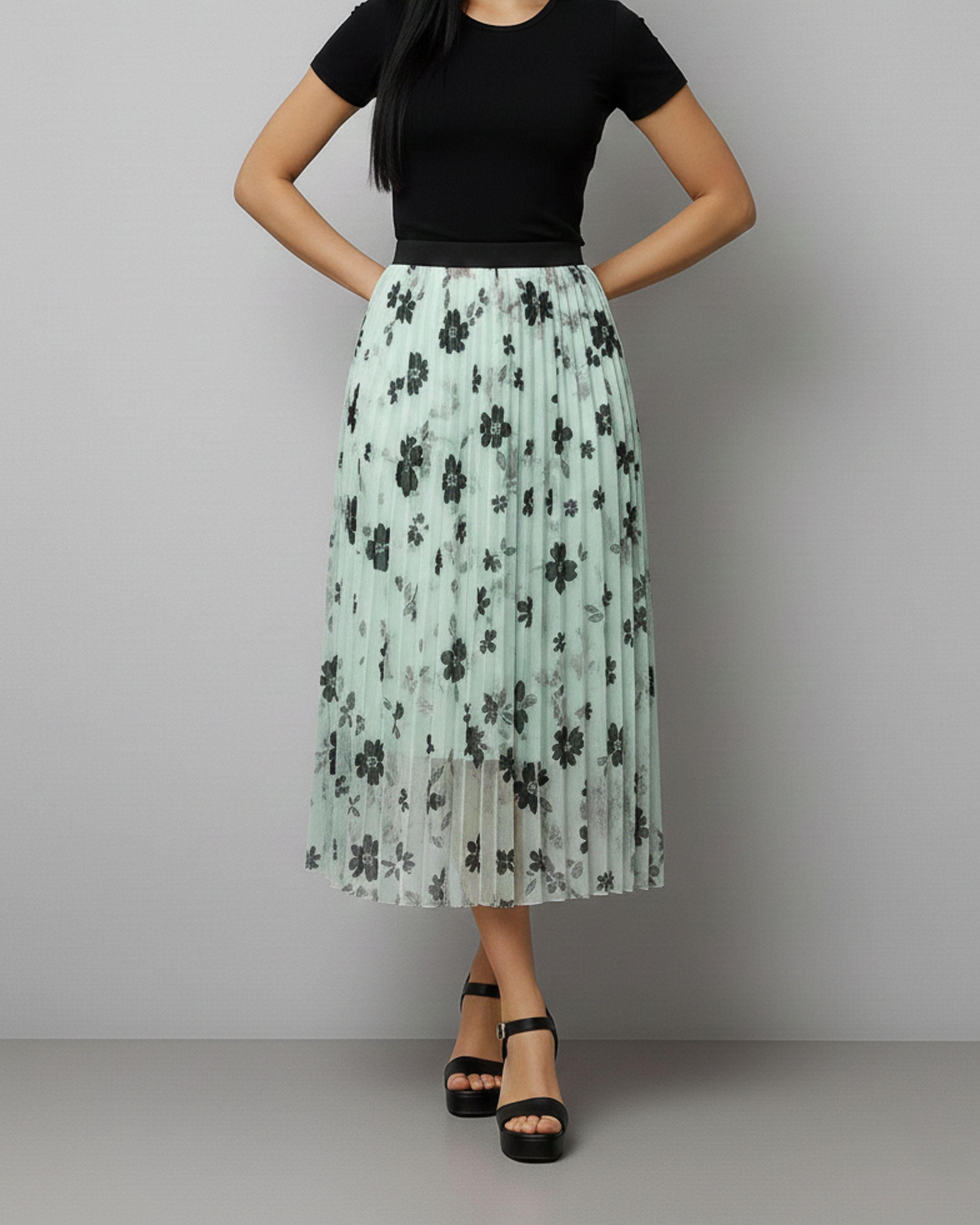 Maxifalda Ful Estampado Floral Para Mujer Tendencia 2022-2