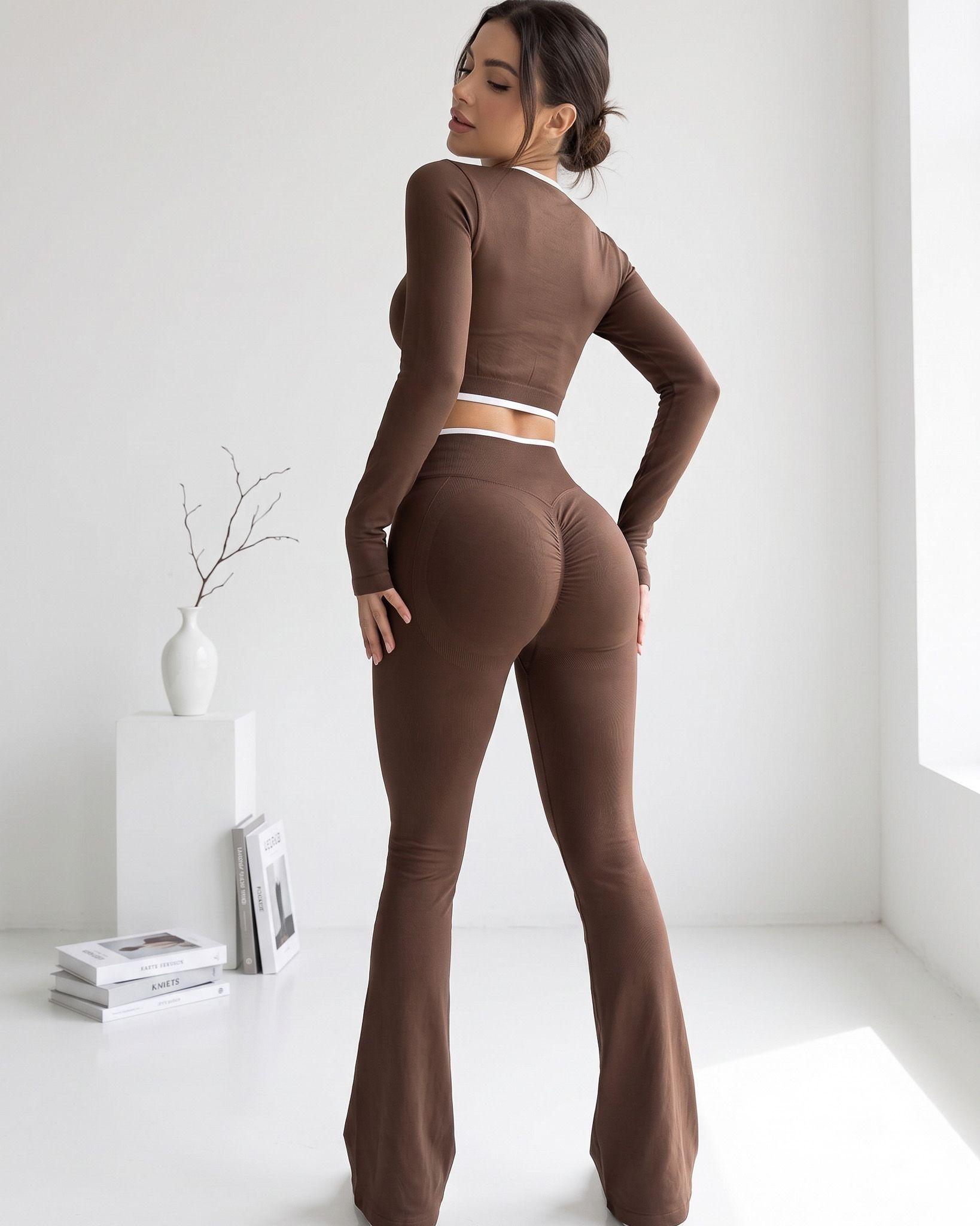 Set Mujer Flare Push Up Pretina Cruzada Líneas Calidad Pro-1