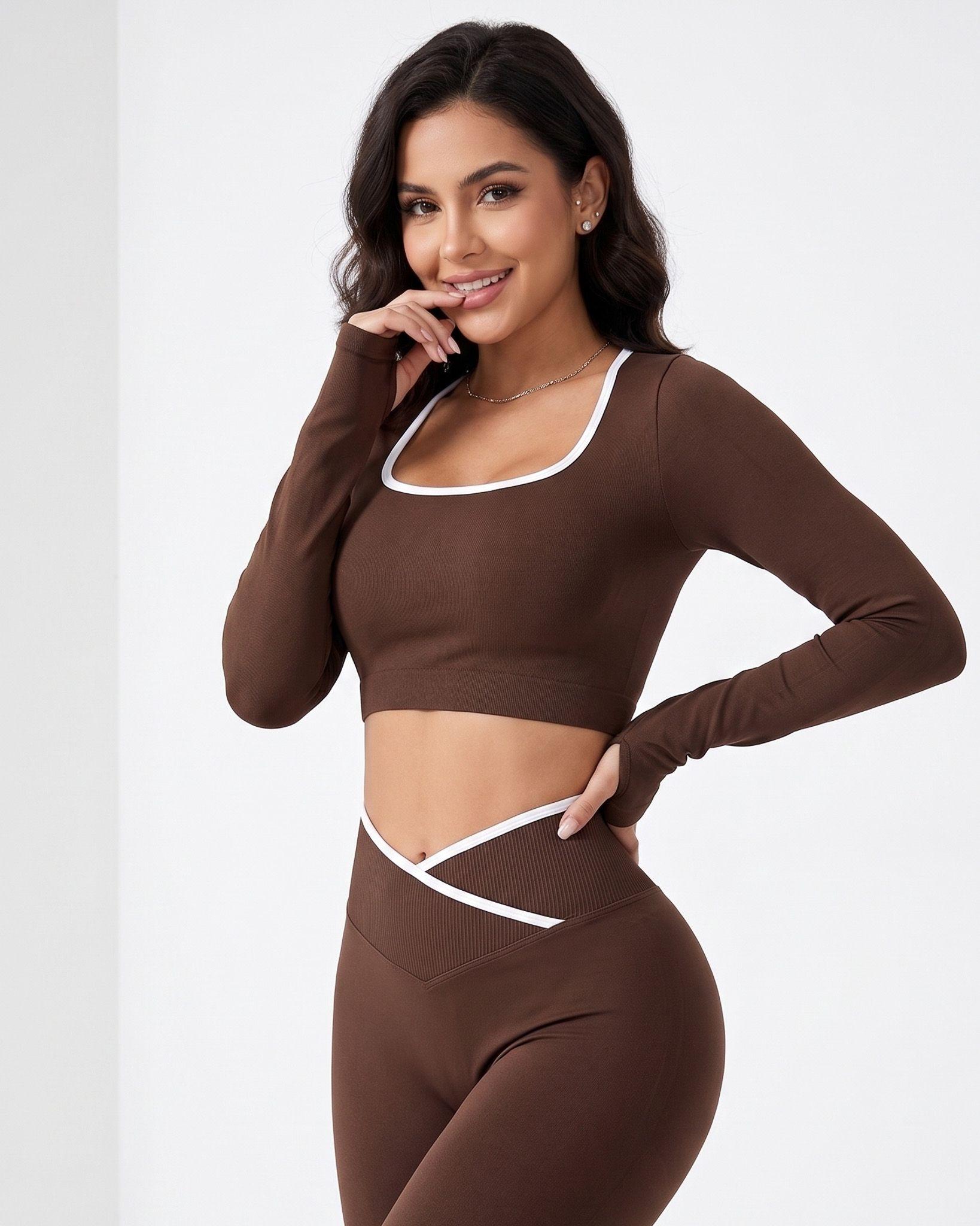 Set Mujer Flare Push Up Pretina Cruzada Líneas Calidad Pro-2