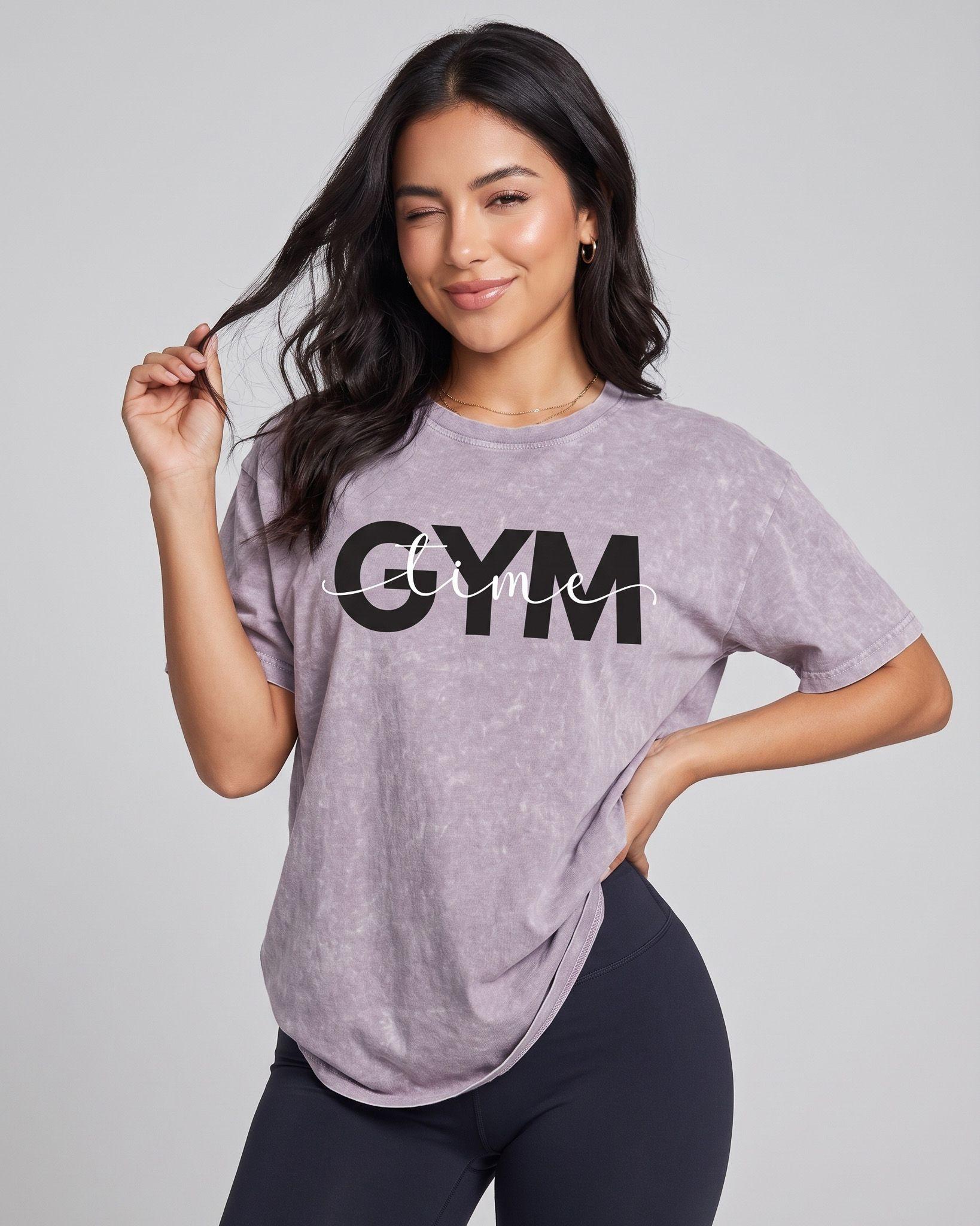 Polera Oversize Gym Time - Look Retro Aesthetic Prelavada-0