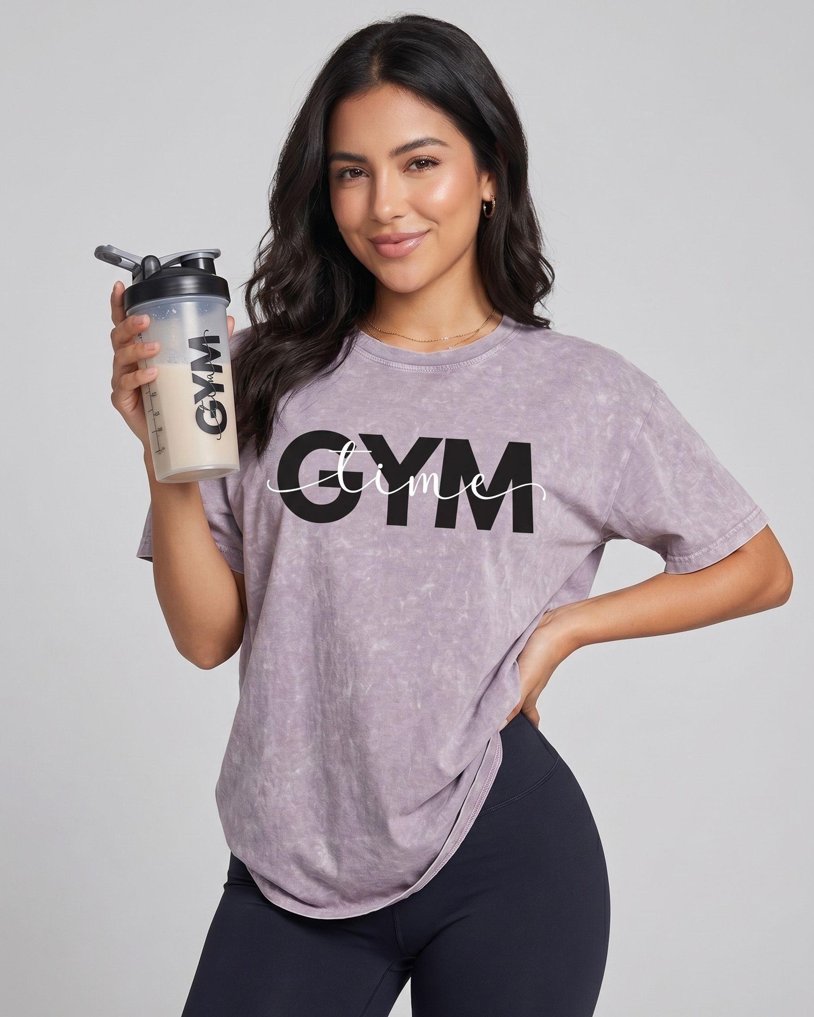Polera Oversize Gym Time - Look Retro Aesthetic Prelavada-2