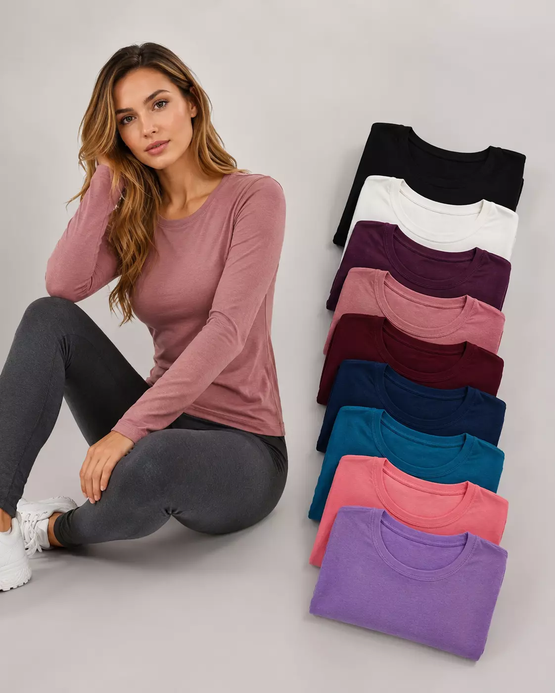 Pack 6 Camiseta De Mujer Primera Capa - Fibra De Bambú 100%-0