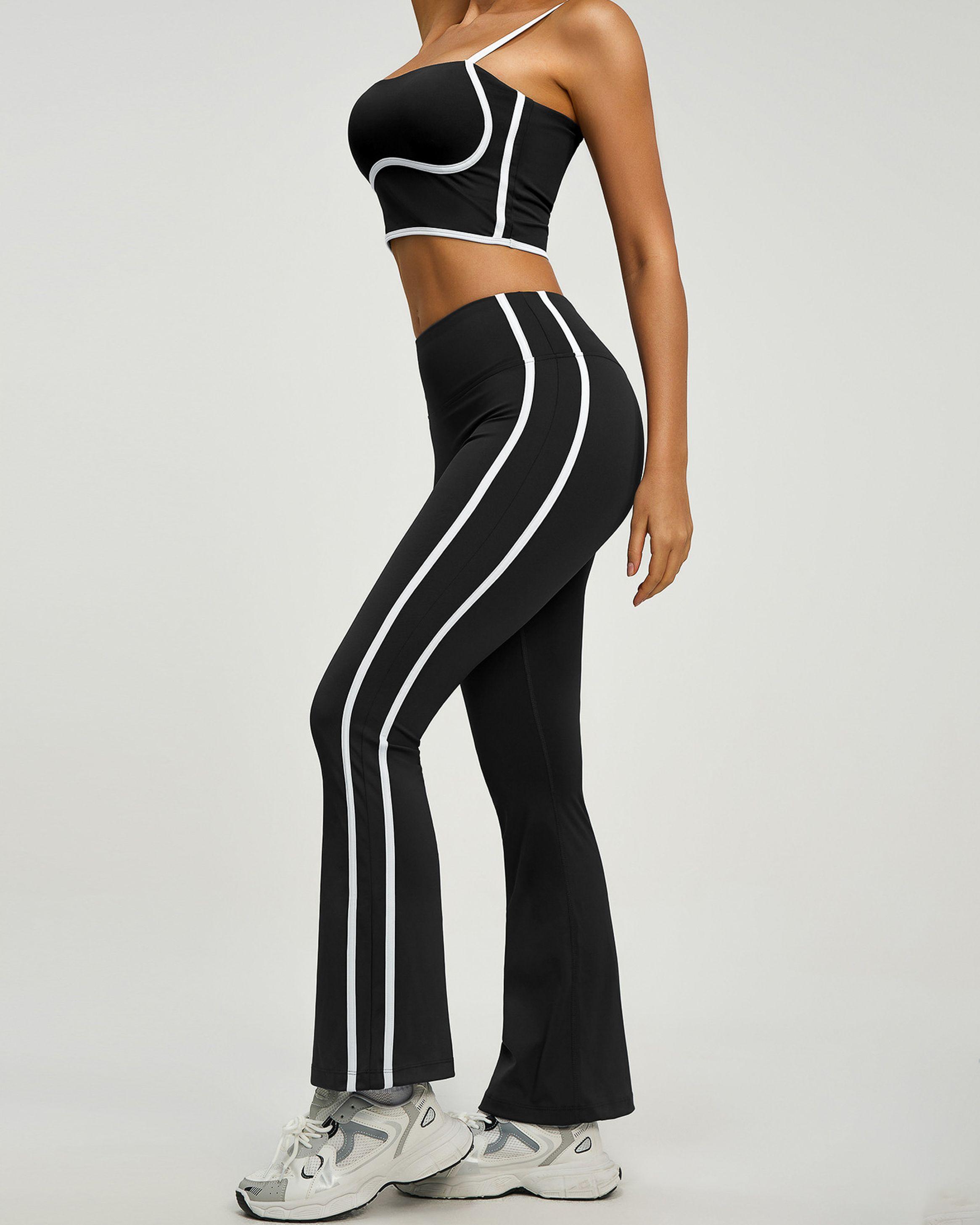 Conjunto Deportivo Mujer Top y Calza Flare Premium - YJ252-3