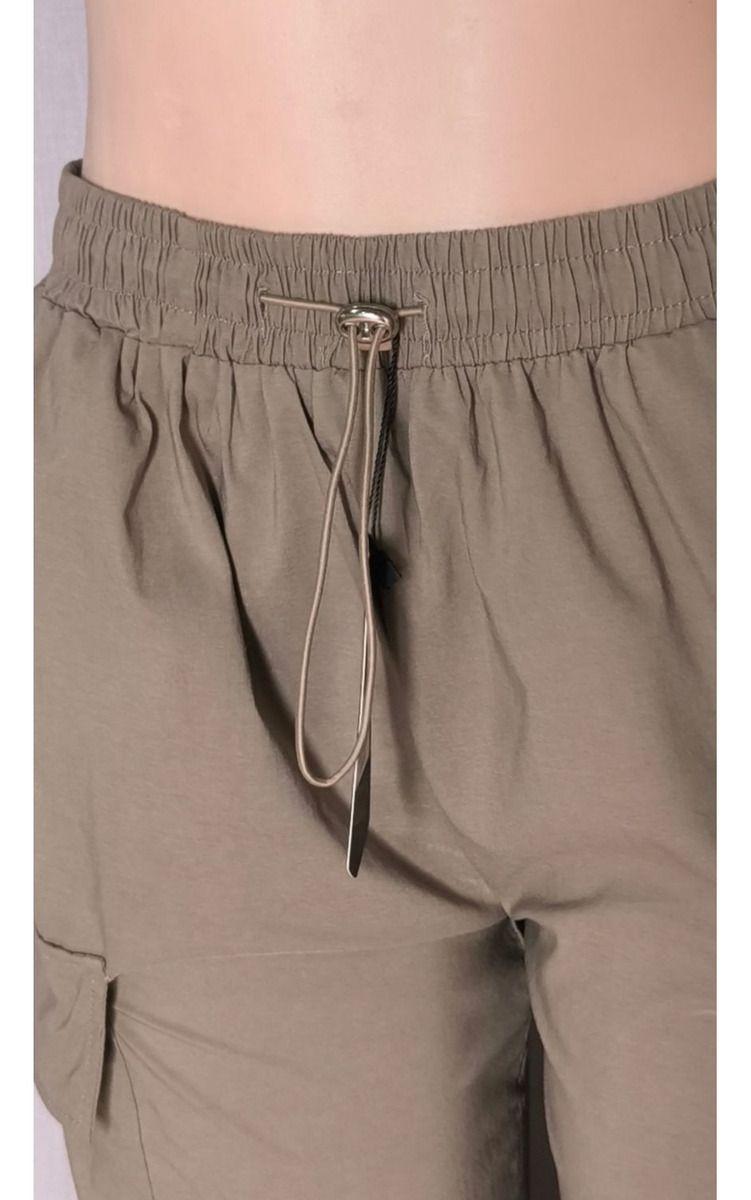 Pantalon Cargo Mujer Elasticado Pata Recta Ajustable-1