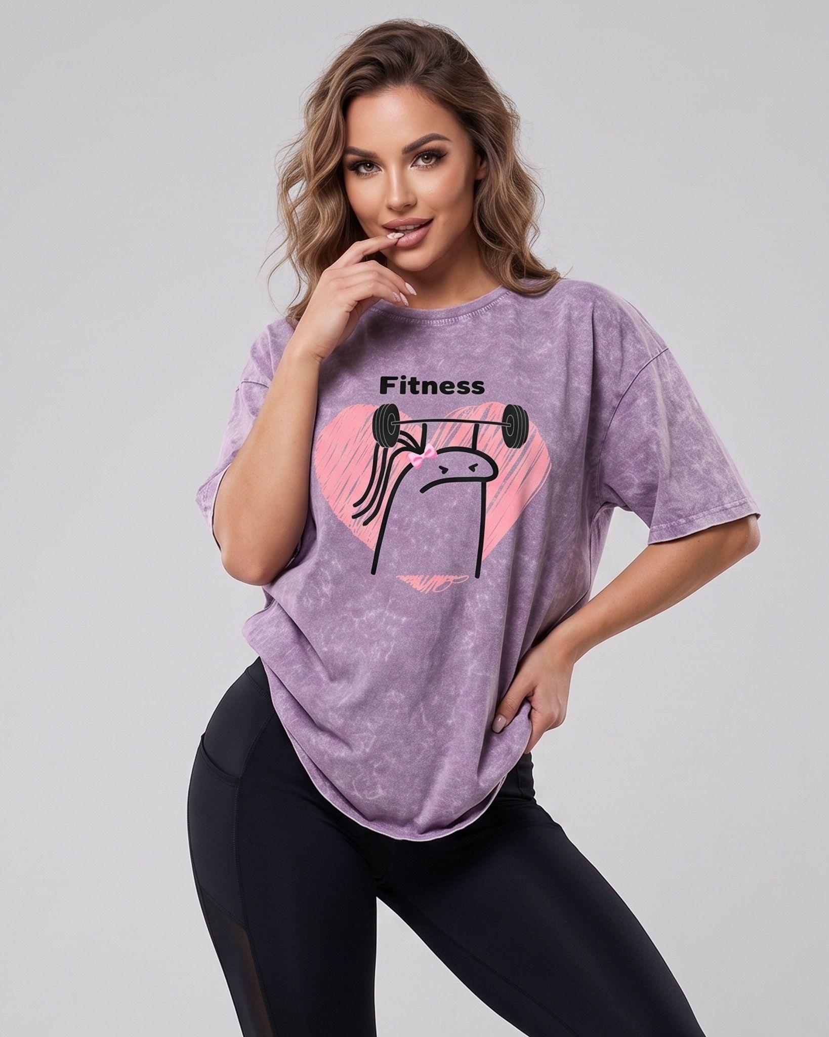 Polera Fitness Oversize - Vintage Gym Look Prelavada Pro-0