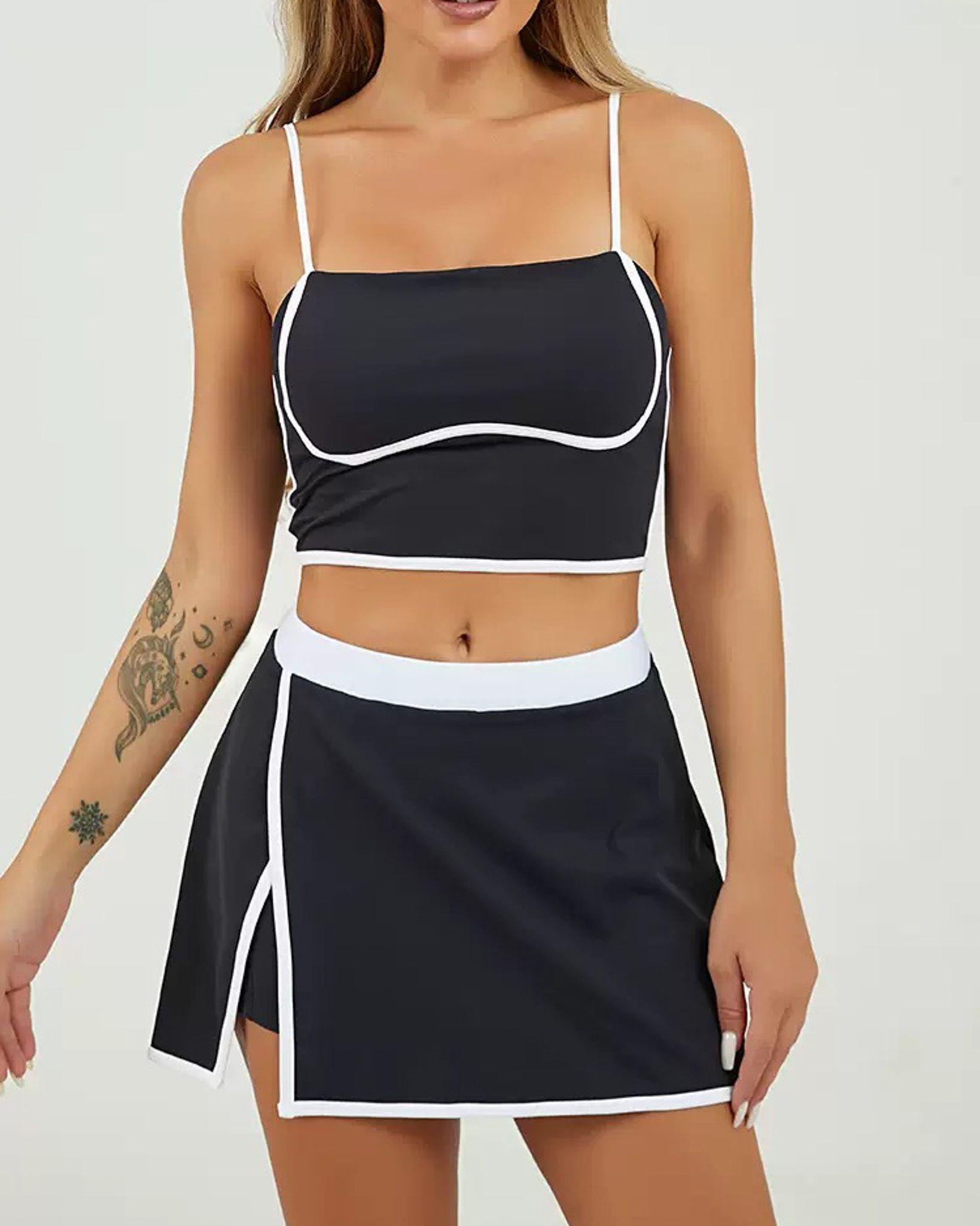 Conjunto Deportivo Mujer top y falda short  Premium - YJ248-5