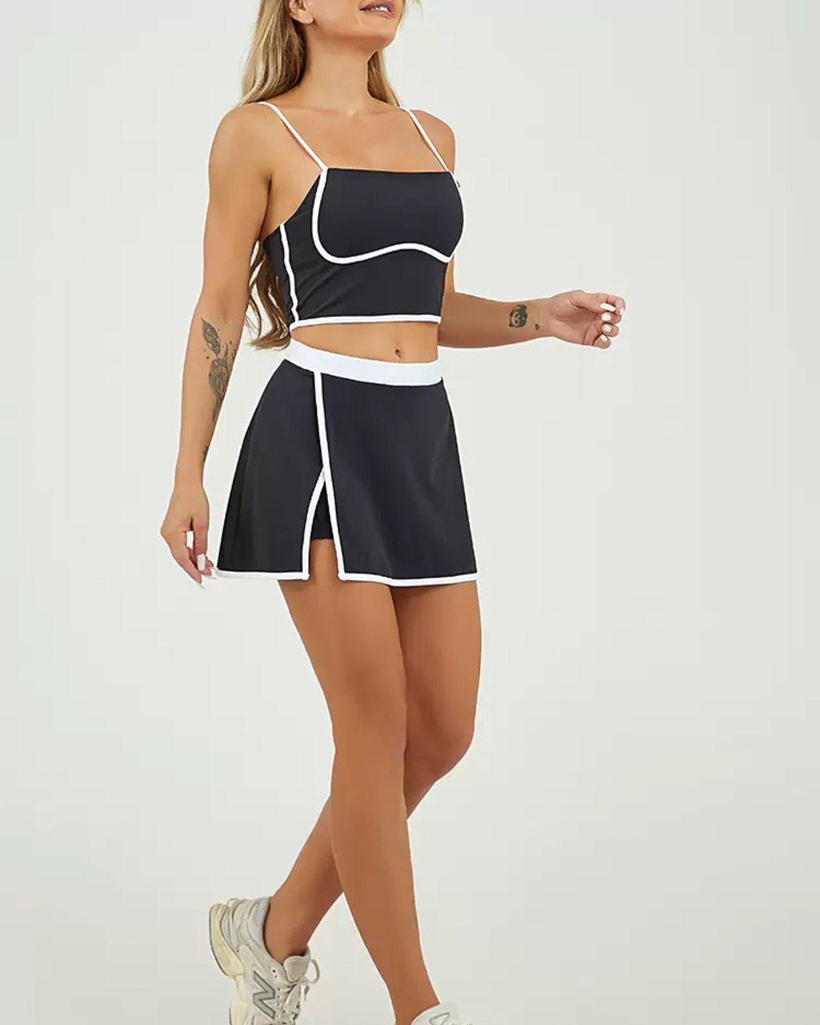 Conjunto Deportivo Mujer top y falda short  Premium - YJ248-6