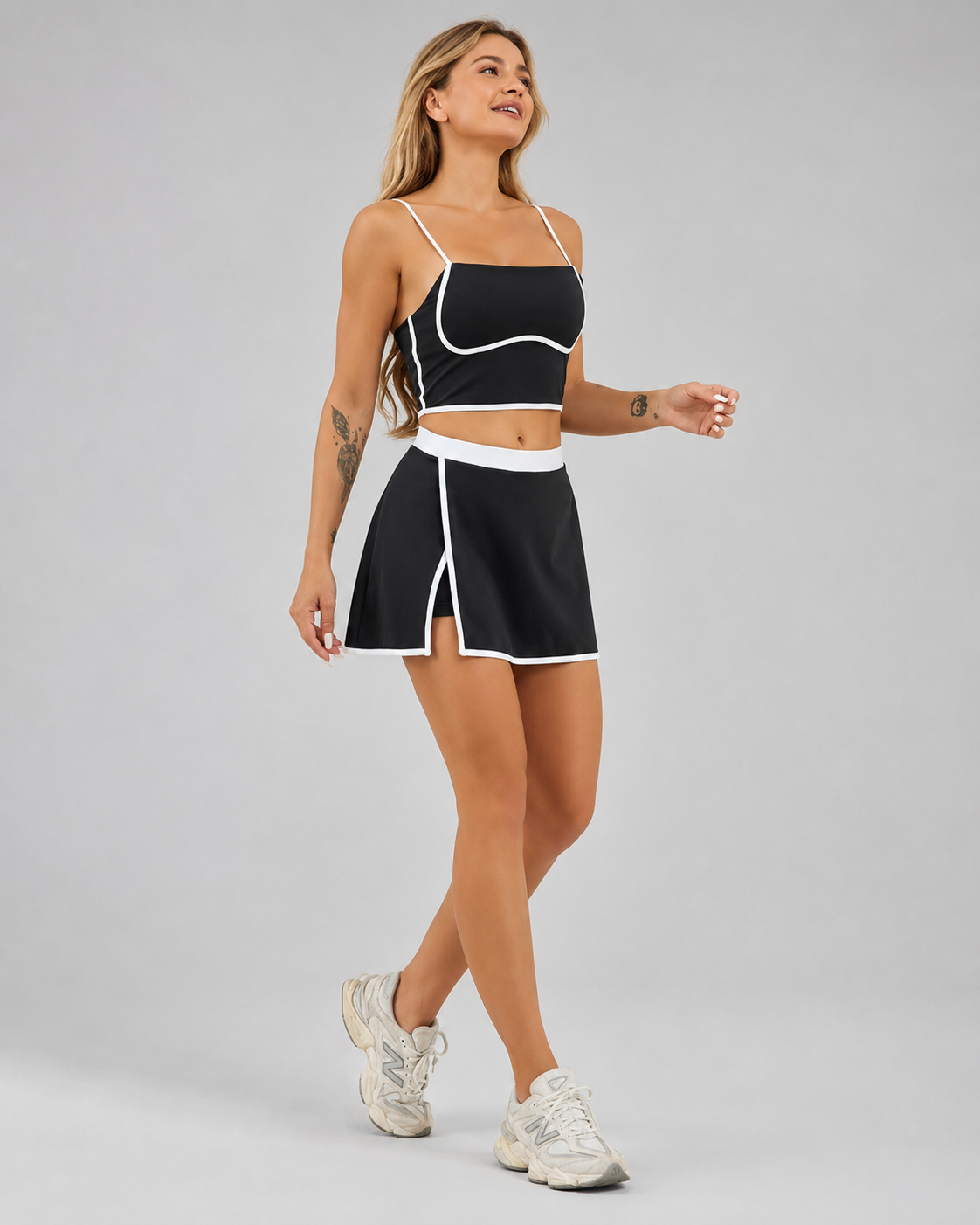 Conjunto Deportivo Mujer top y falda short  Premium - YJ248-0