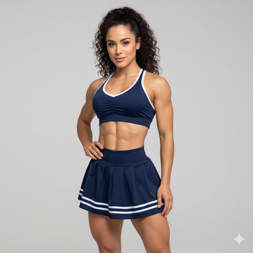 Conjunto Deportivo Peto y Falda Short con Lineas Chic-4