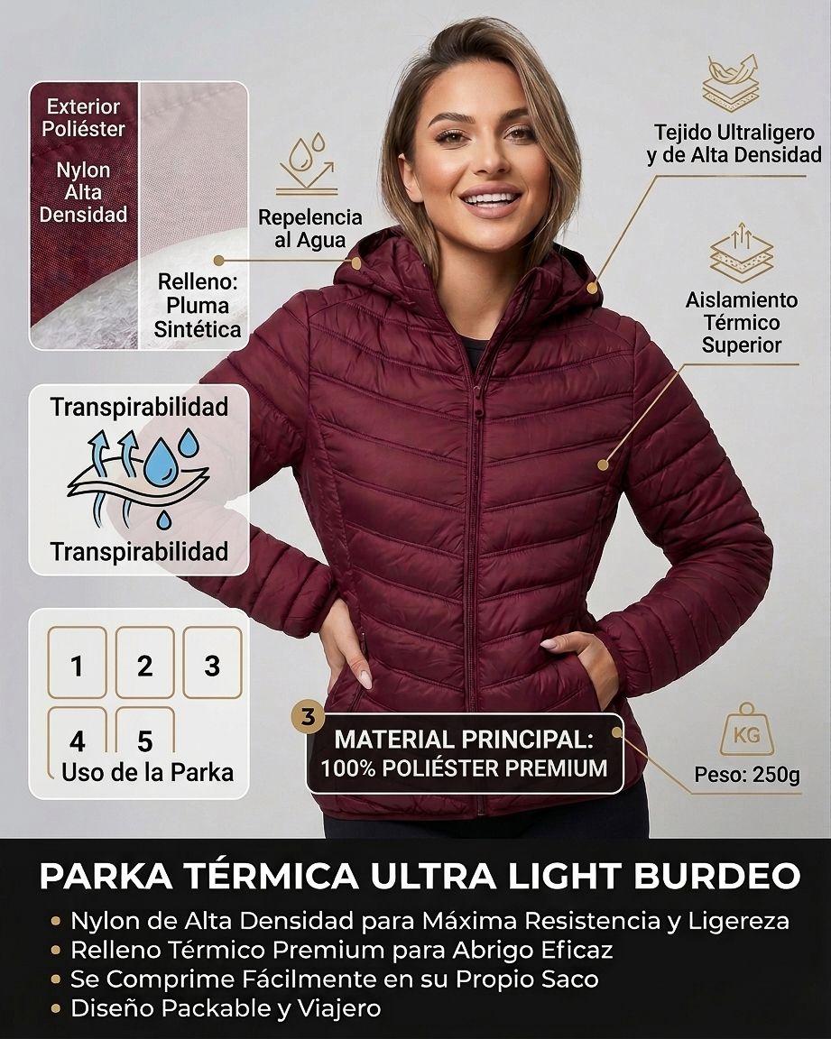 Parka Térmica Ultra Light Burdeo: Abrigo Liviano y Packable-6