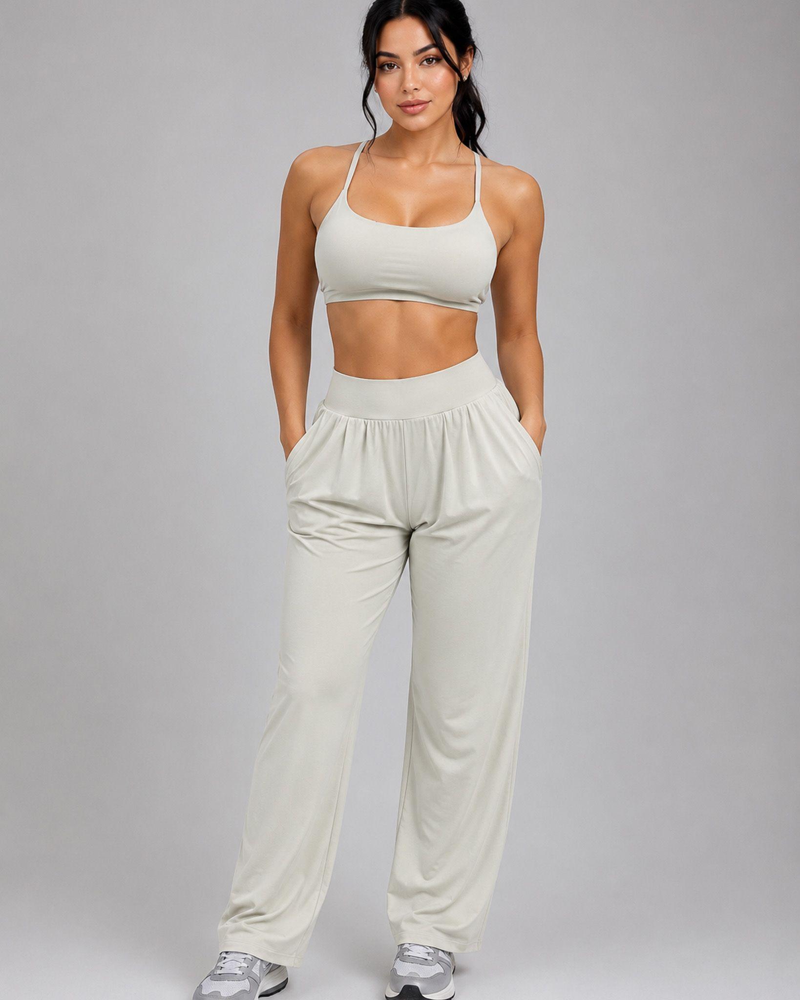 Conjunto Deportivo Femenino 3 Piezas Peto Chaqueta Y Palazzo-4