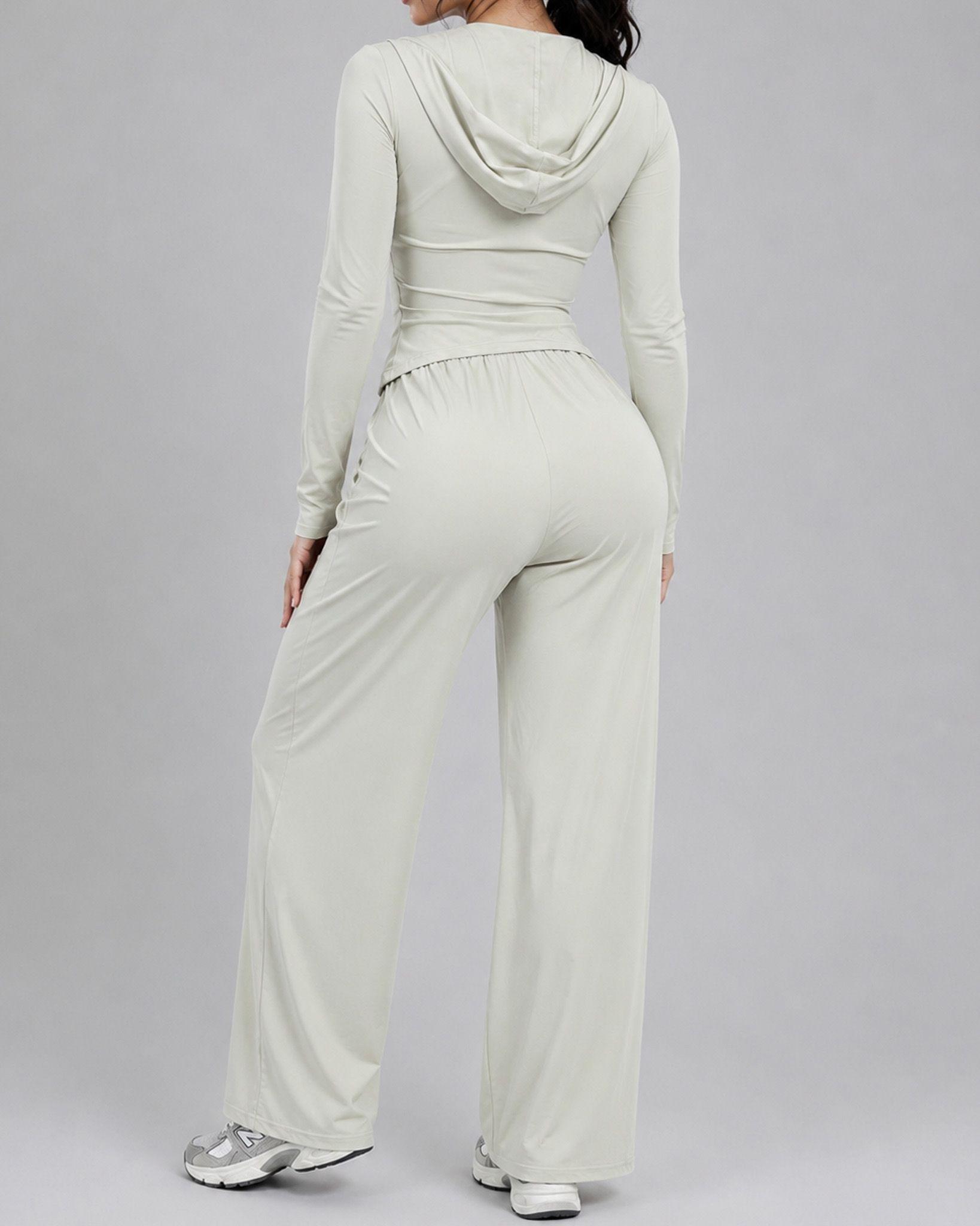 Conjunto Deportivo Femenino 3 Piezas Peto Chaqueta Y Palazzo-7