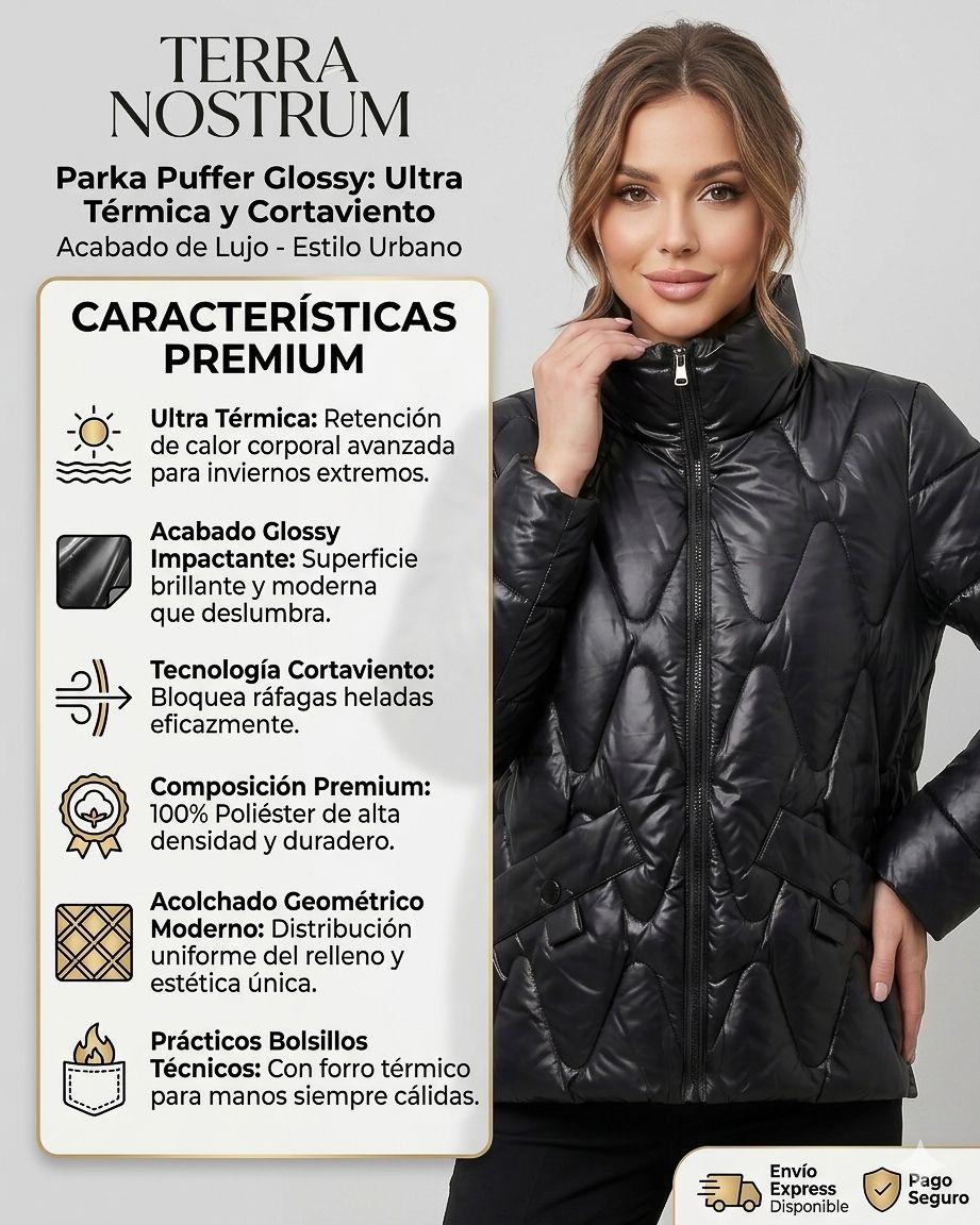 Parka Puffer Glossy: Ultra Térmica, Brillante y Cortaviento-3