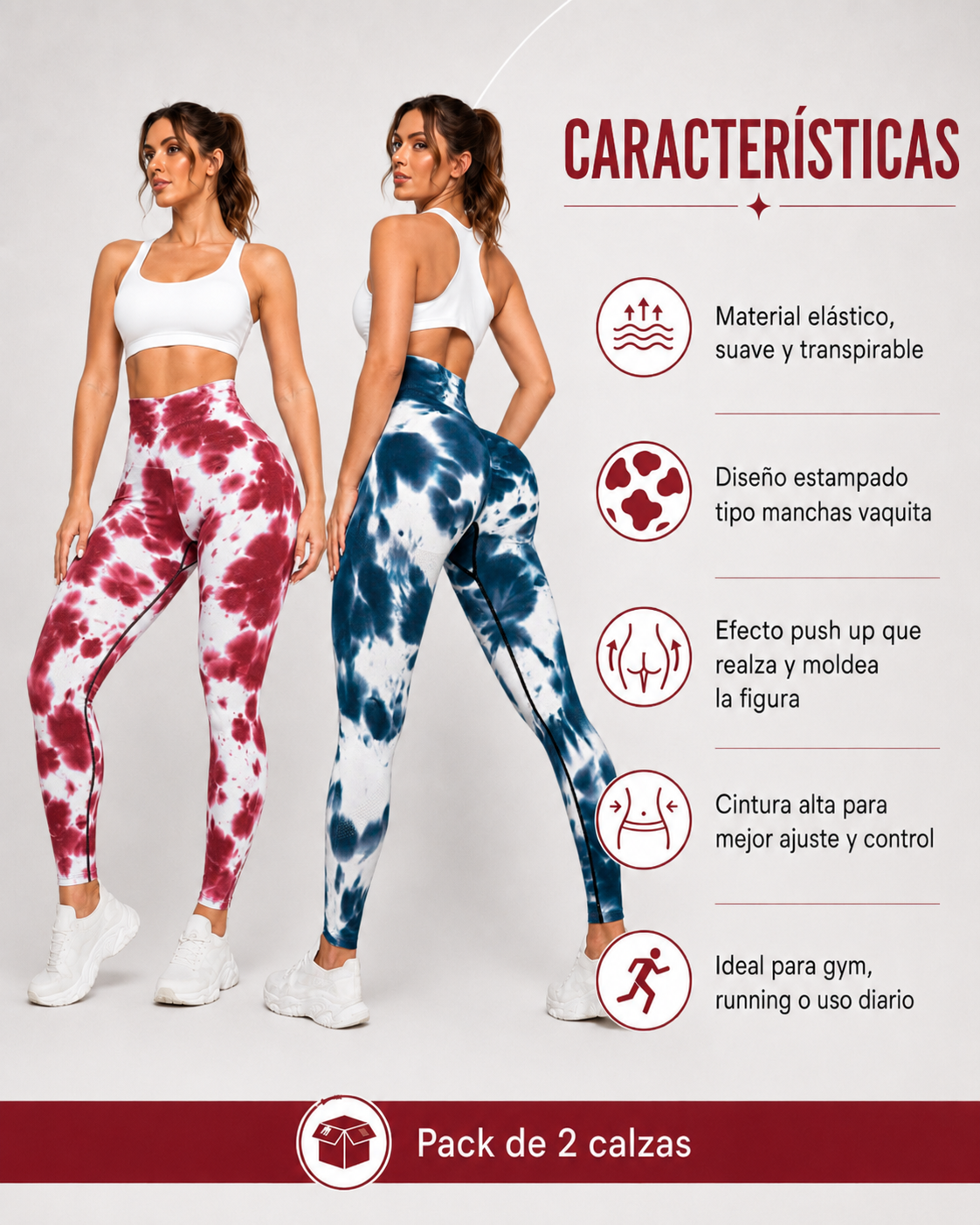 Pack 2 Calzas Push Up 100% Calidad Premium-4