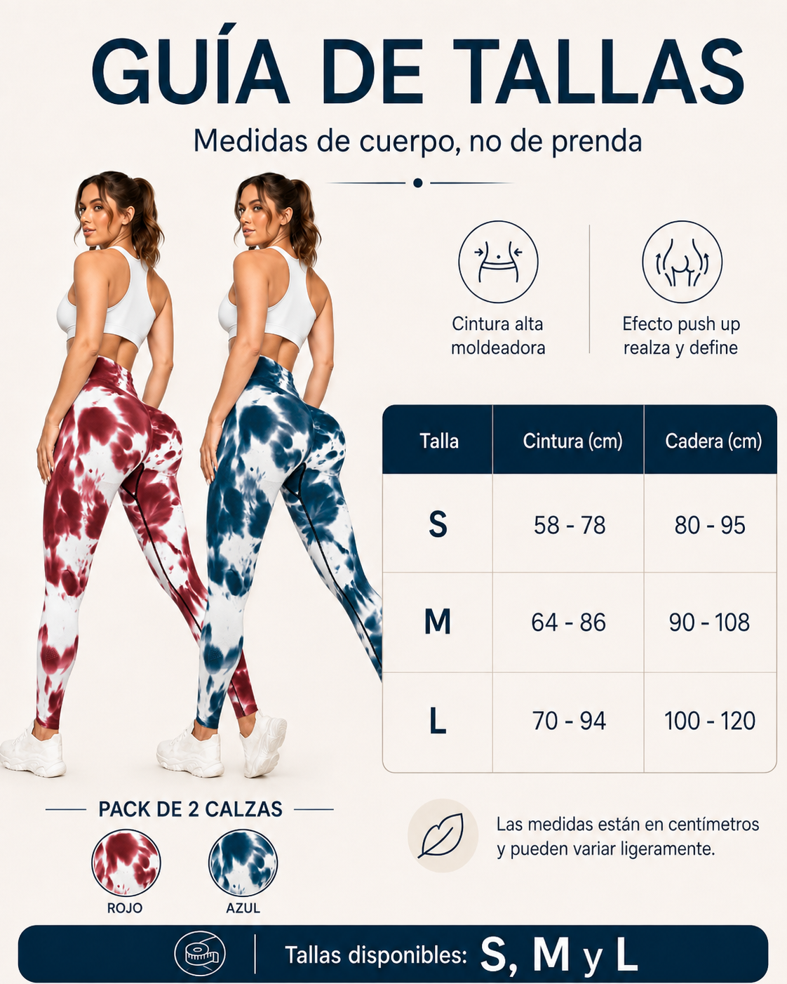 Pack 2 Calzas Push Up 100% Calidad Premium-5