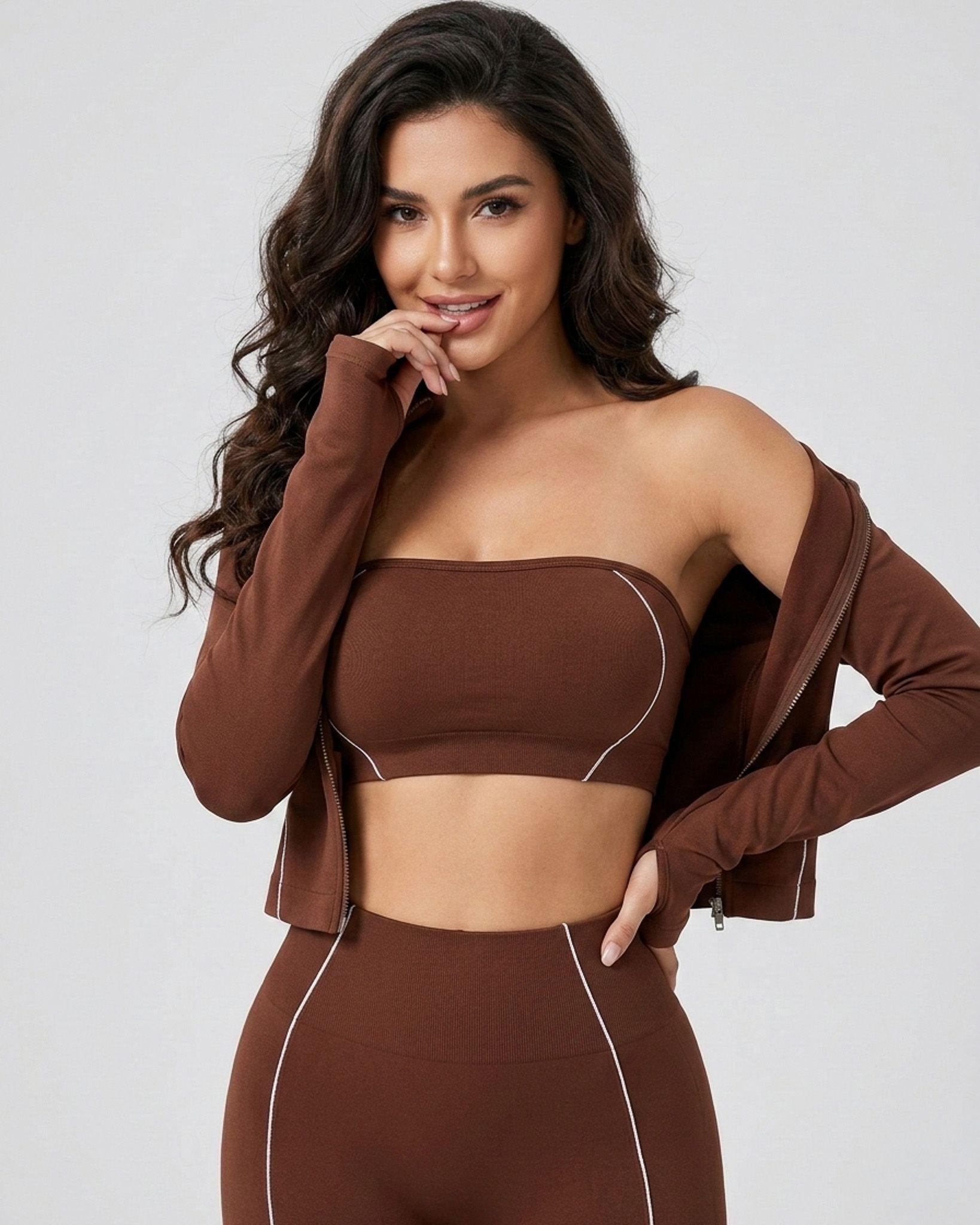 Set Deportivo 3 Piezas Mujer - Chaqueta + Calza + Strapless-2