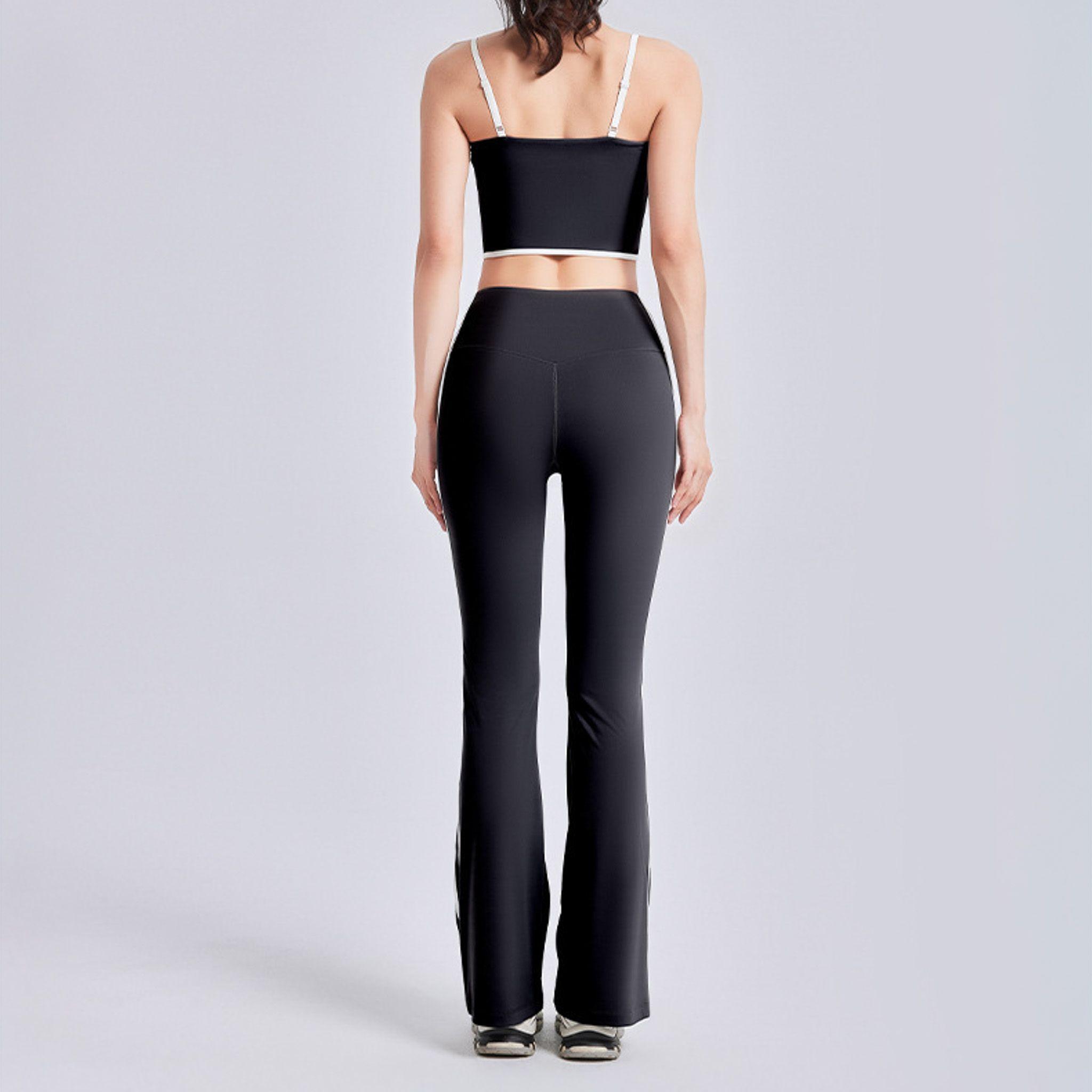 Conjunto Deportivo Mujer Top y Calza Flare Premium - YJ252-2