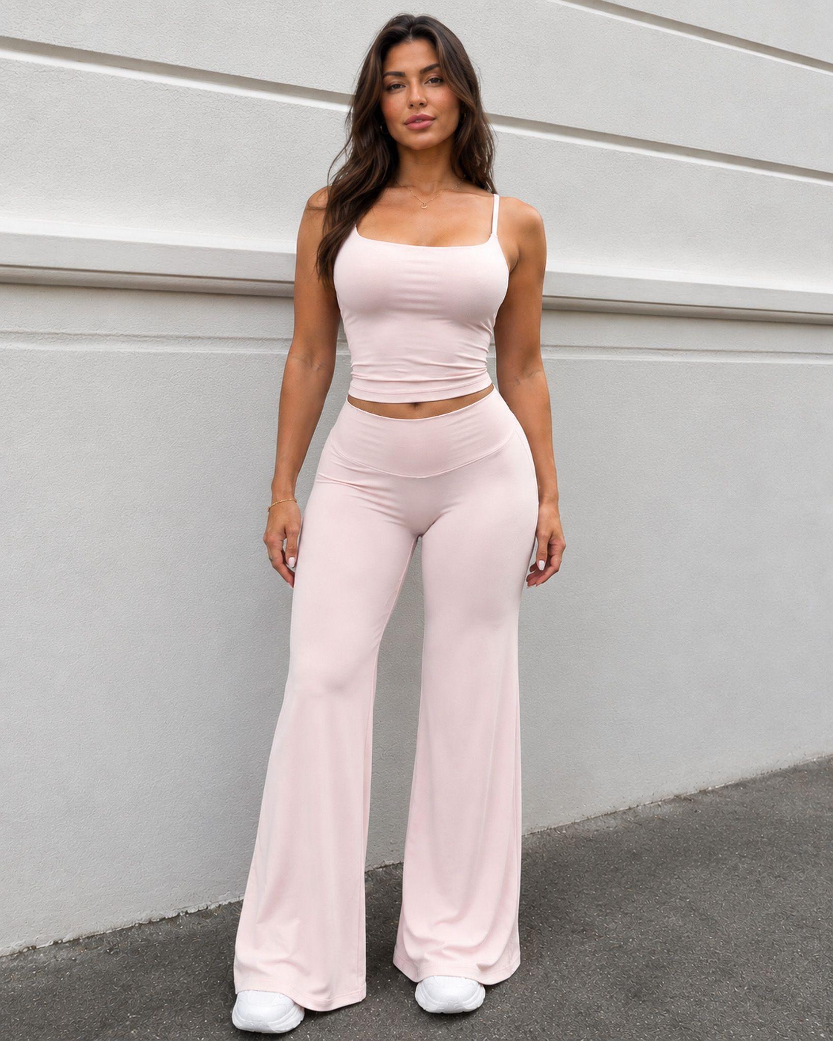 Conjunto Deportivo Mujer Set Top Tirantes Pantalon Palazzo-5