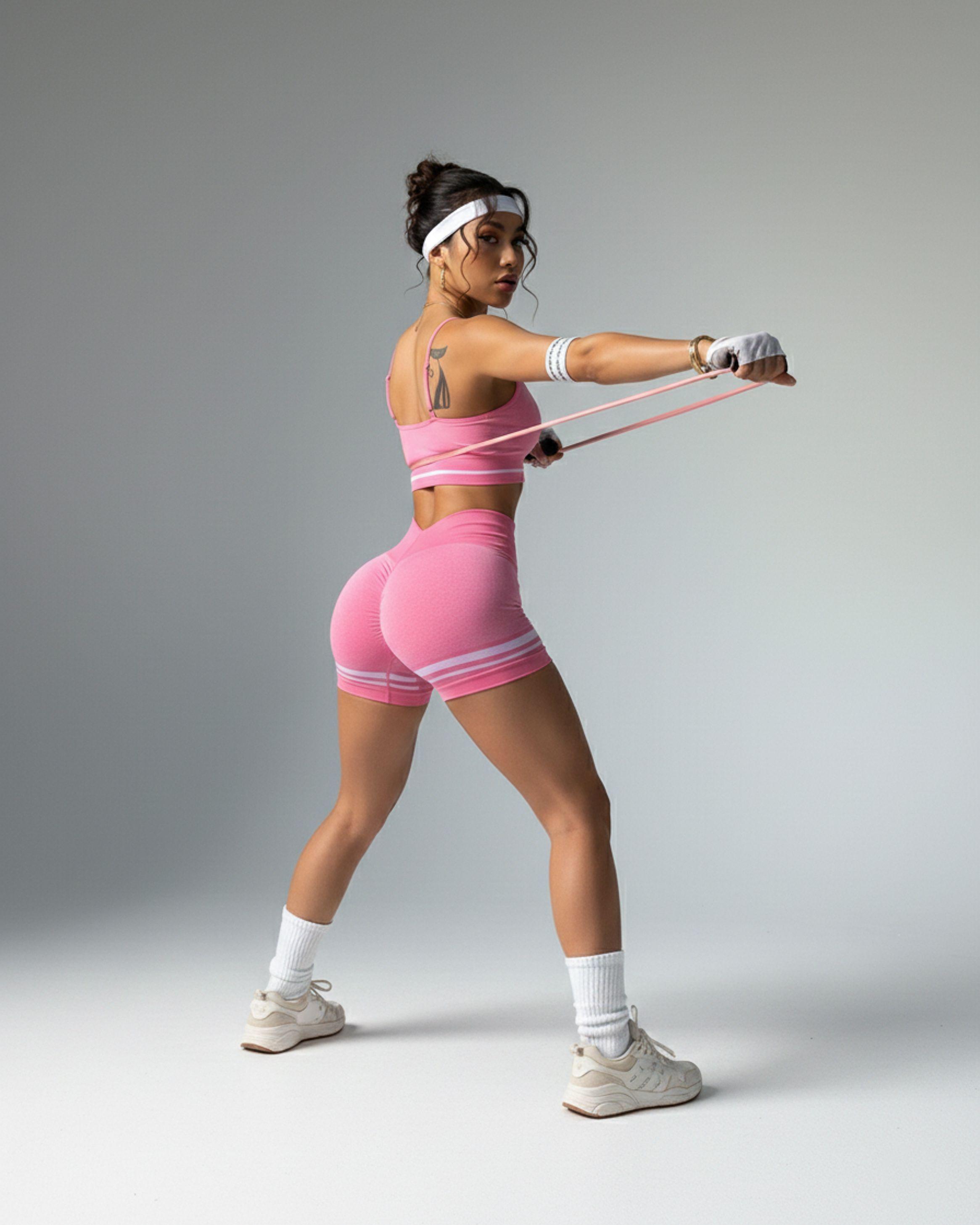 Conjunto Deportivo Peto y Short con Push Up Corte V-4