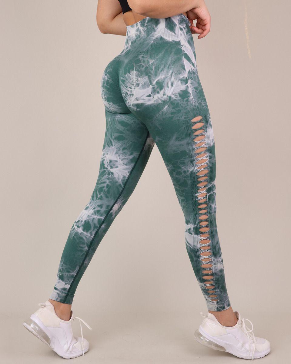 Leggings Tie Dye Push Up Abertura Escalonada - Alta Calidad-5