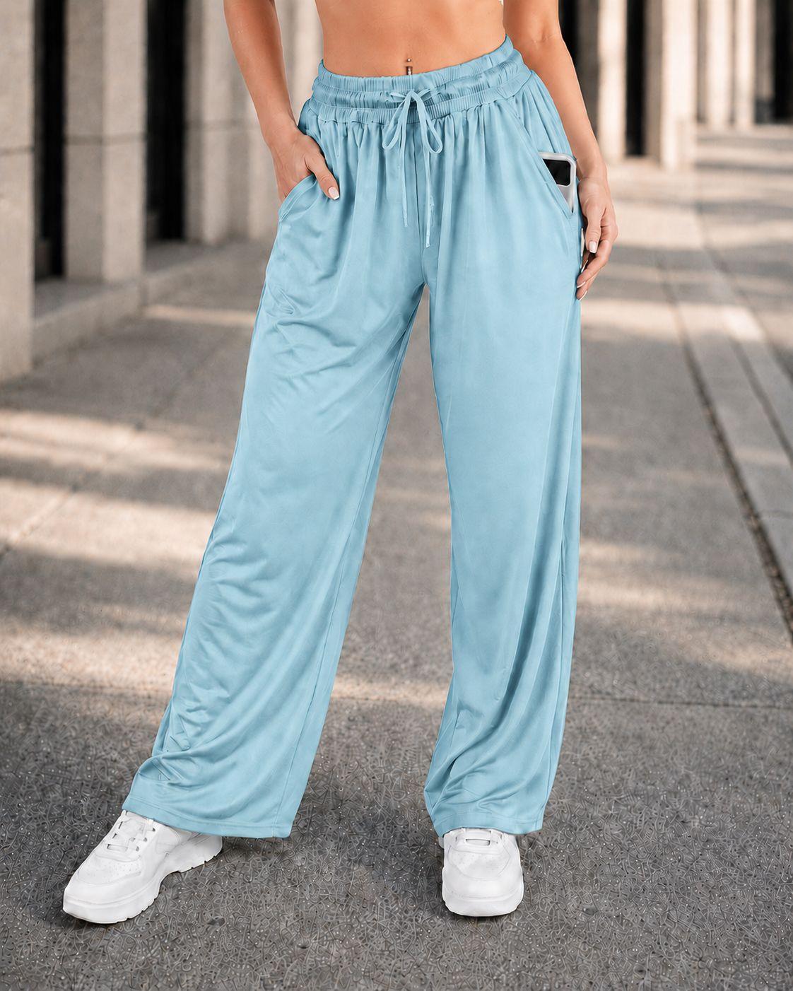 Pantalón Palazzo Mujer Cintura Elástica Con Cordón-0