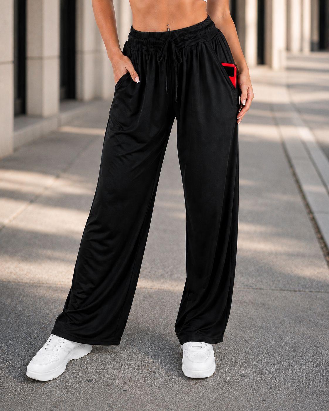 Pantalón Palazzo Mujer Cintura Elástica Con Cordón-0