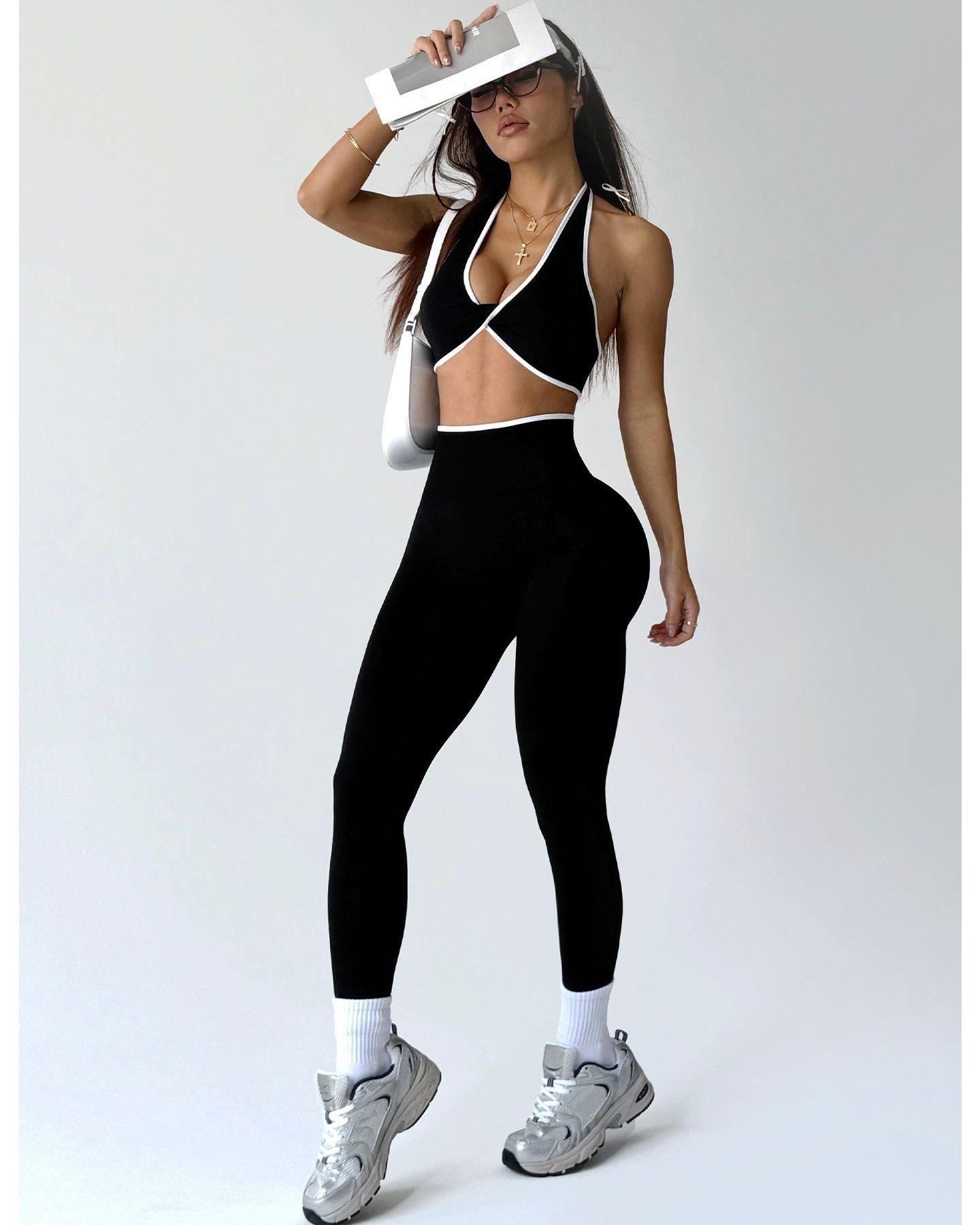 Conjunto Deportivo Mujer 2 piezas con Lineas Blancas Premium-2