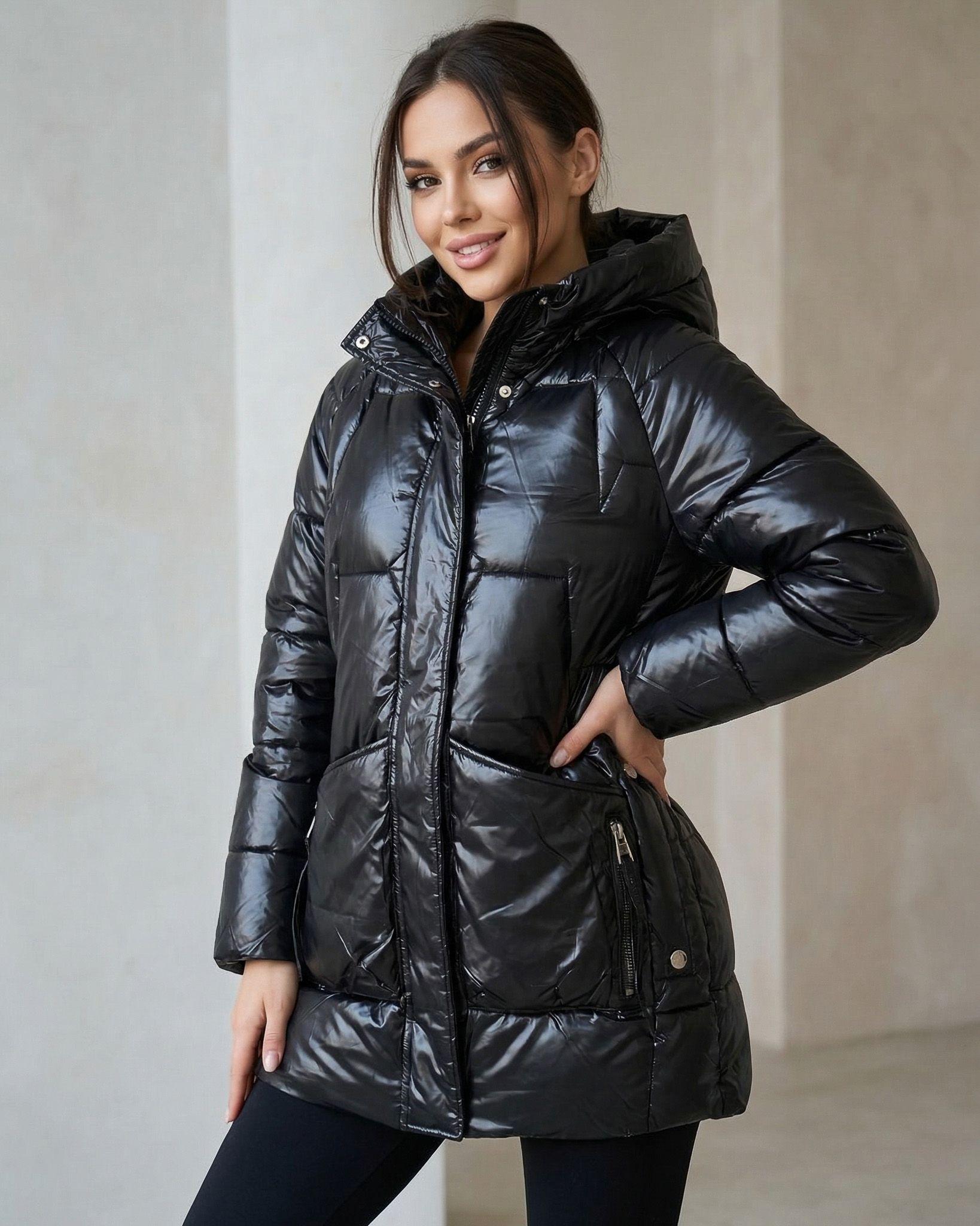 Parka Larga Brillante: Look Premium Contra el Frío-0