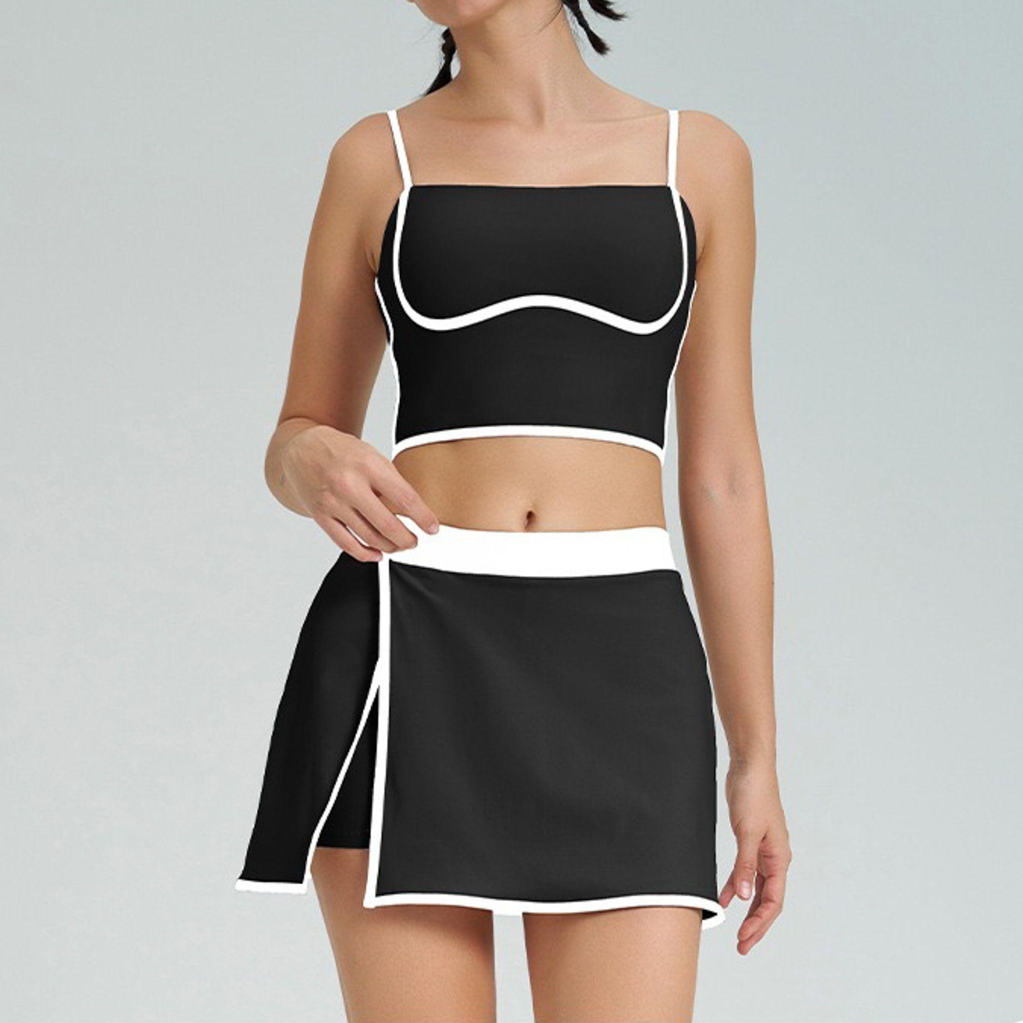 Conjunto Deportivo Mujer top y falda short  Premium - YJ248-2