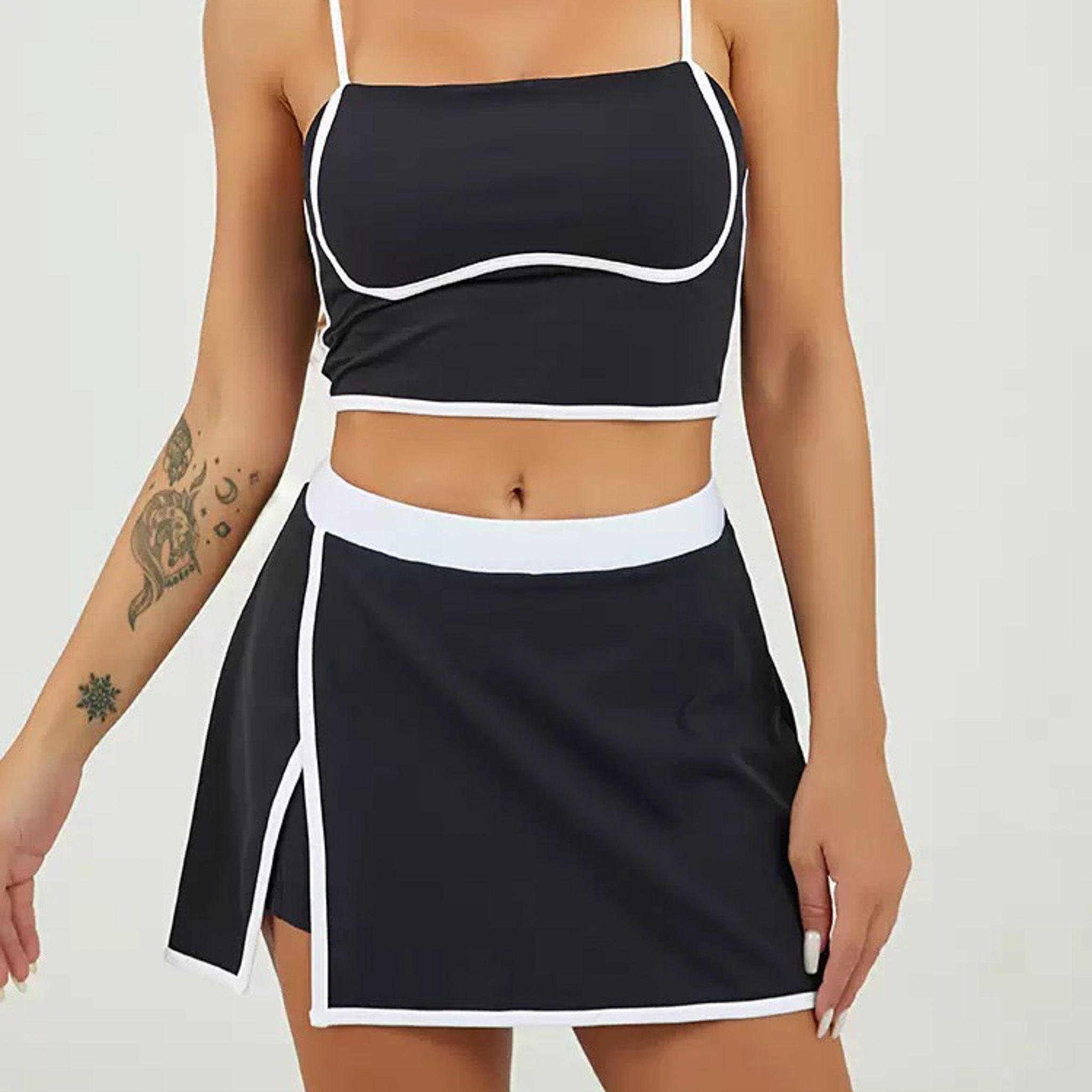 Conjunto Deportivo Mujer top y falda short  Premium - YJ248-6