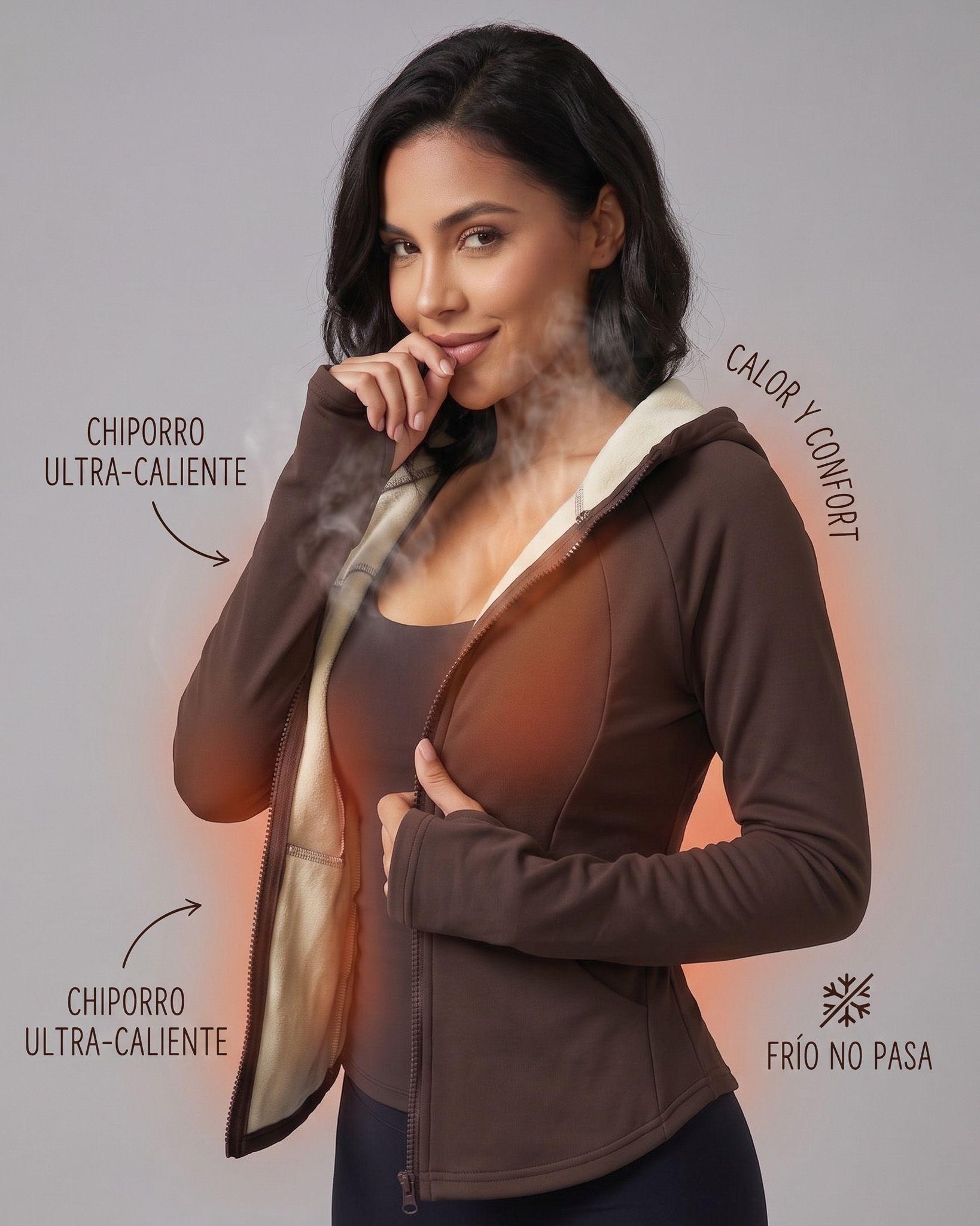 Chaqueta Chiporro Invierno Entallada Gorro Pasadedo Mujer-1