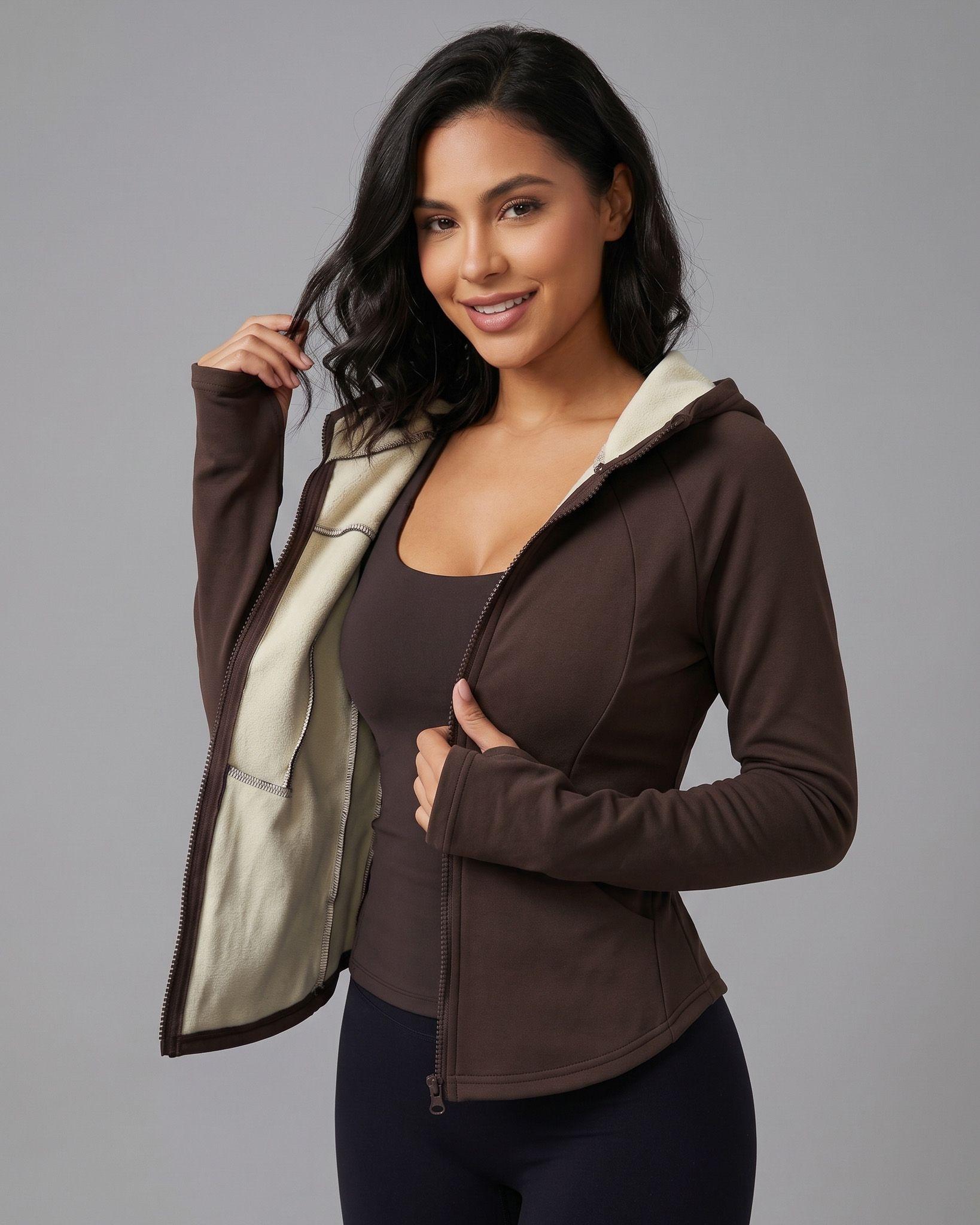 Chaqueta Chiporro Invierno Entallada Gorro Pasadedo Mujer-4