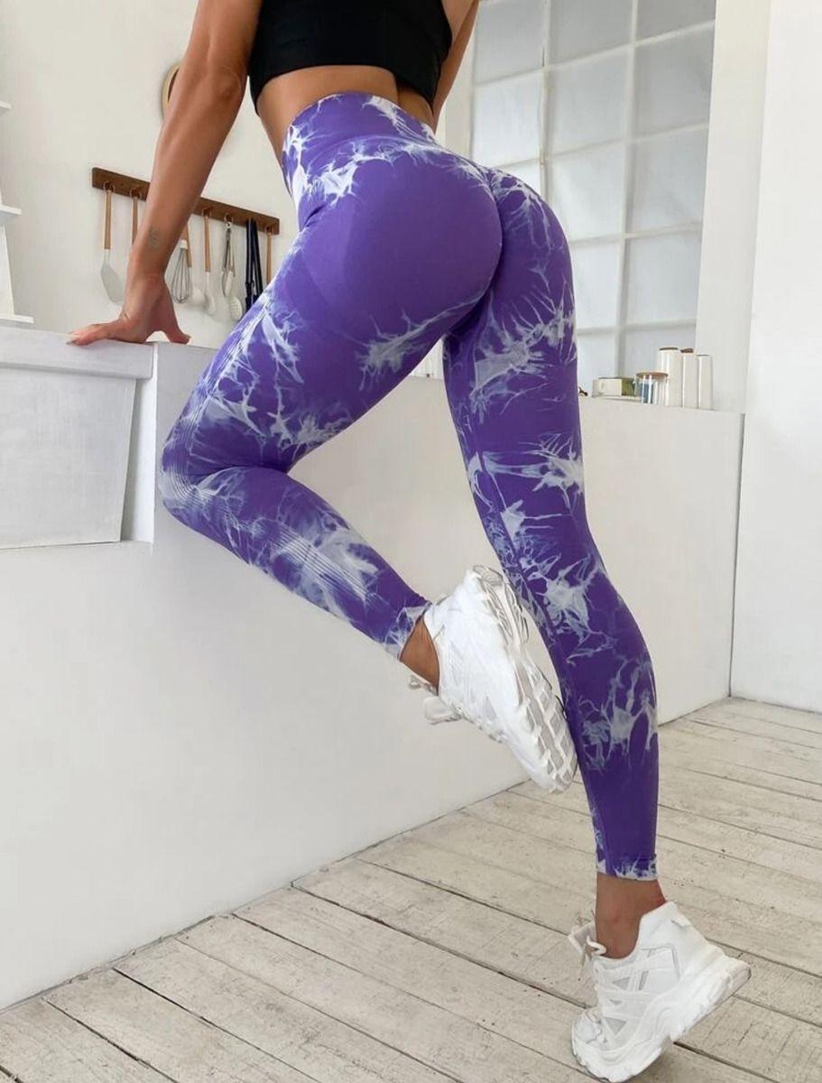 Calza Tie Dye Doble Push Up Levanta Gluteo Alta Calidad-4