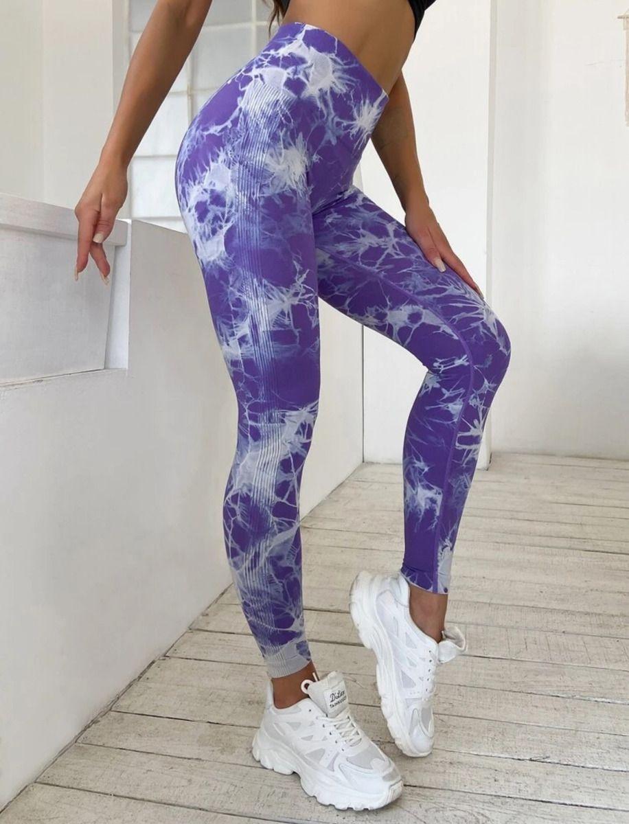Calza Tie Dye Doble Push Up Levanta Gluteo Alta Calidad-5