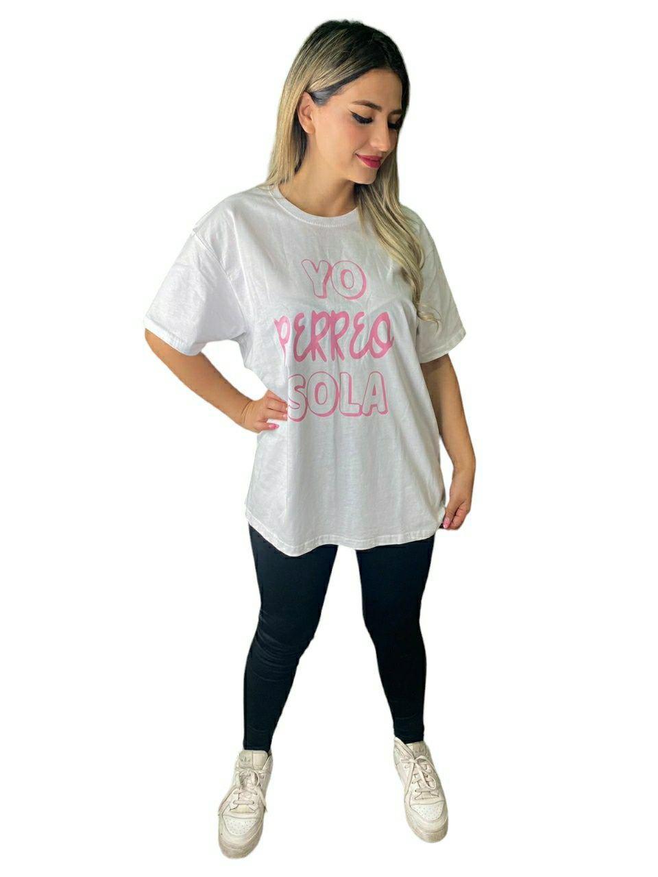 Polera Oversize Algodon Yo Perreo Sola-0