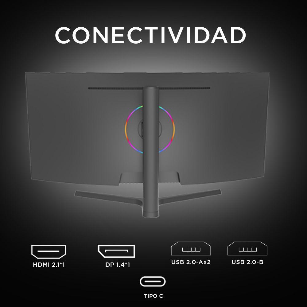 Monitor Gamer Curvo Caixun 34" WQHD VA 1500R 165Hz HDMI DP Tipo C USB 1m C34C2WQ-1