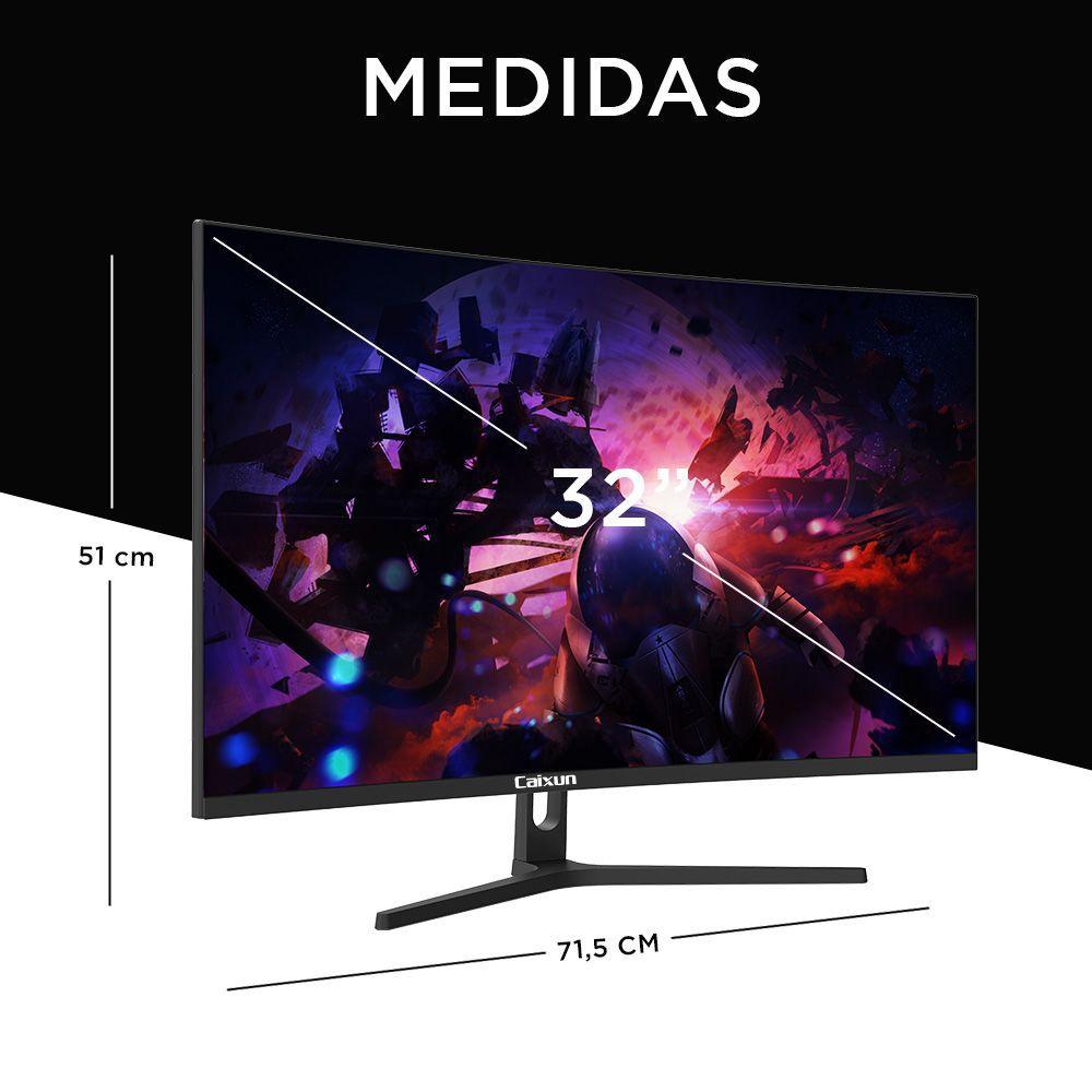 Monitor Gamer Curvo Caixun 32" QHD VA 1500R 165Hz HDMI DP USB 1ms C32C3Q-3