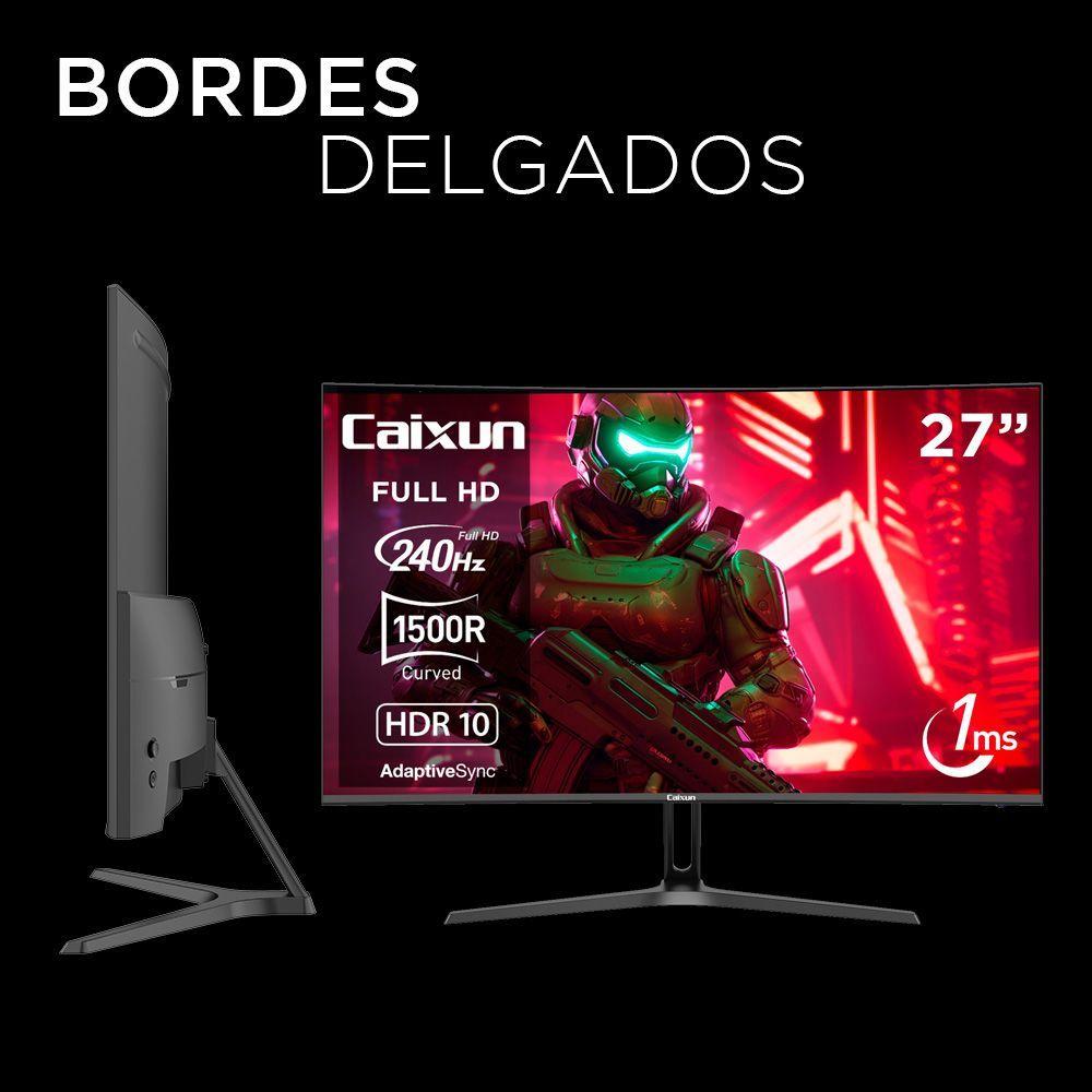 Monitor Gamer Curvo Caixun 27" FHD VA 1500R 240Hz sRGB 128% HDMI 2.1 DP 1ms C27C1F-4